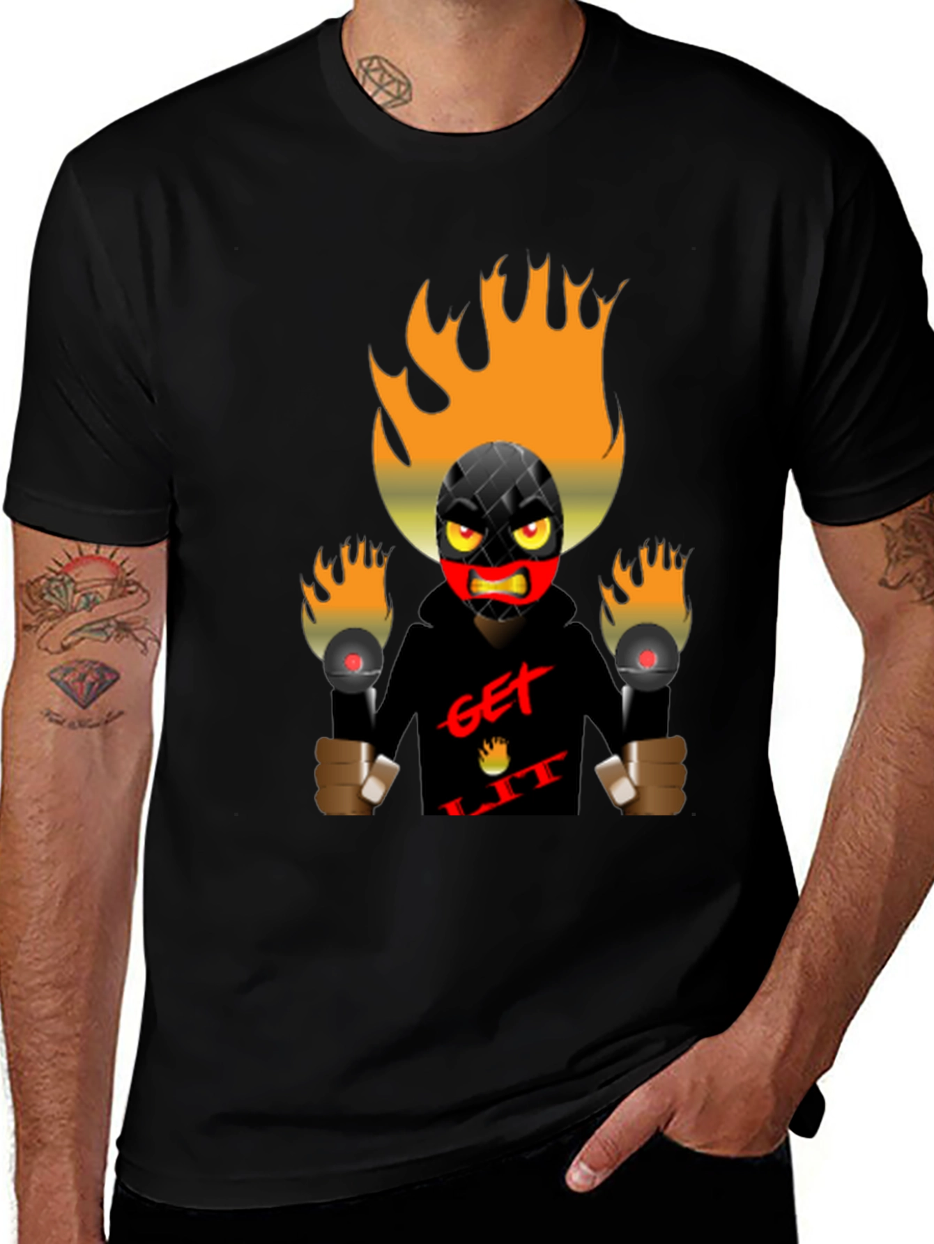 Variant 2 of Get Lit Graphic Tee - Bold Black T-Shirt