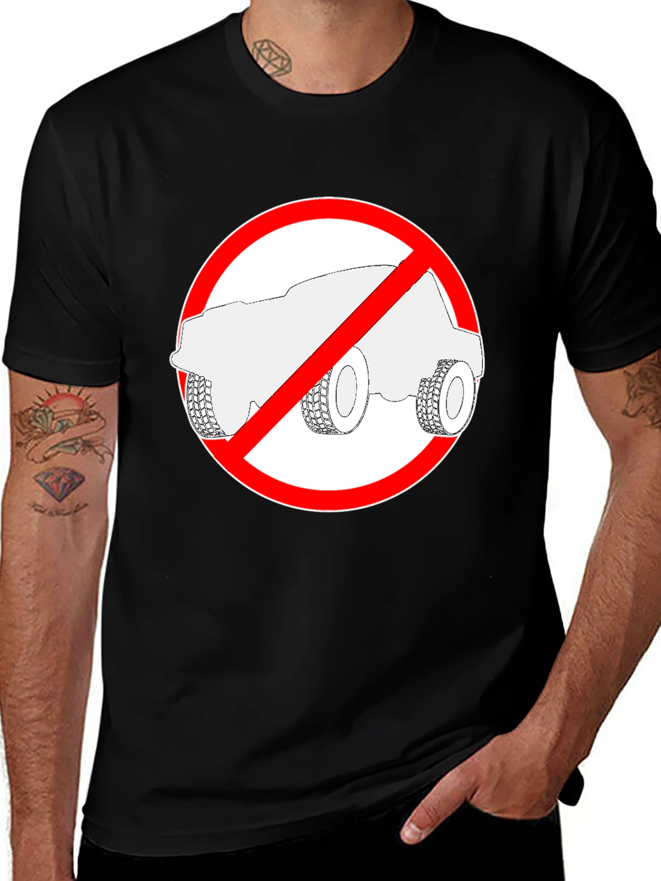 Variant 23 of No Off-Roading T-Shirt - Black Graphic Tee