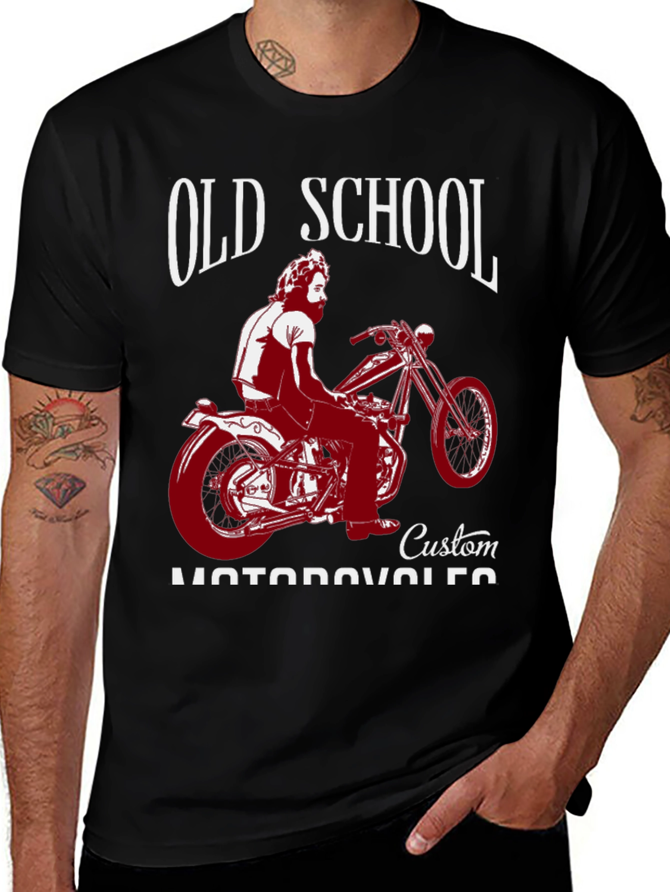 Variant 26 of Old School Custom Motorcycle Graphic T-Shirt