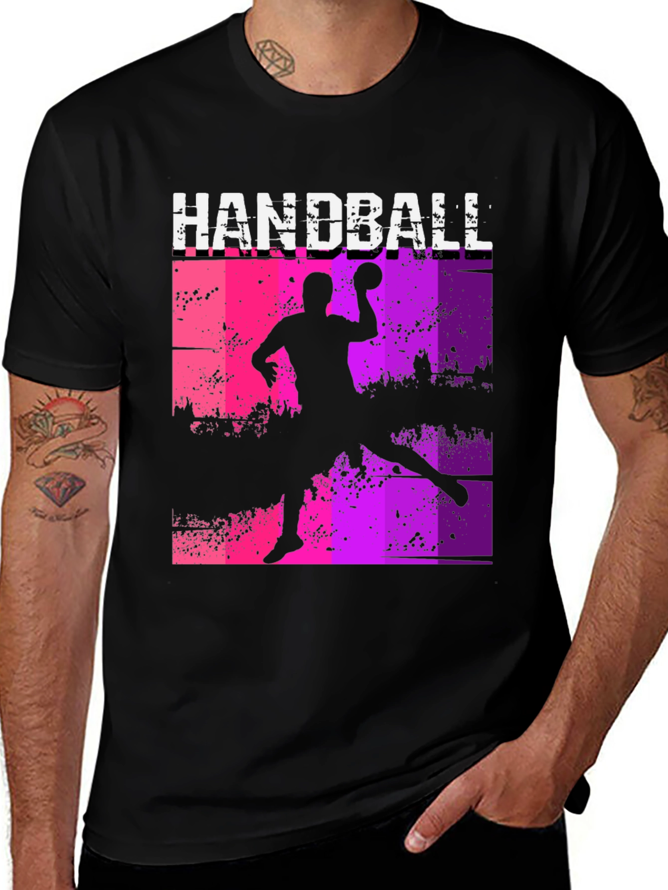 Handball Player Graphic Tee - Sporty Design