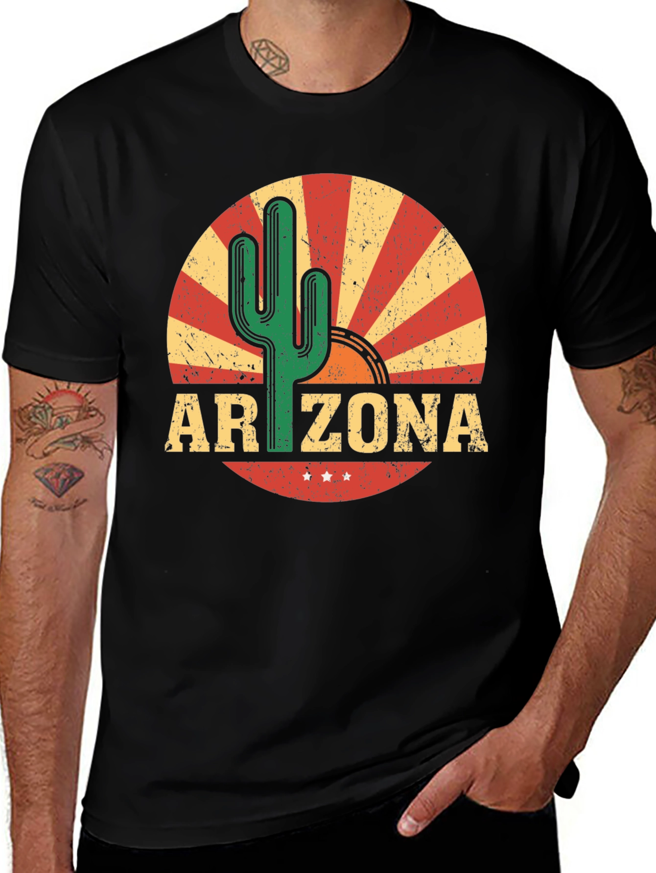 Arizona Cactus Graphic Tee - Retro Style