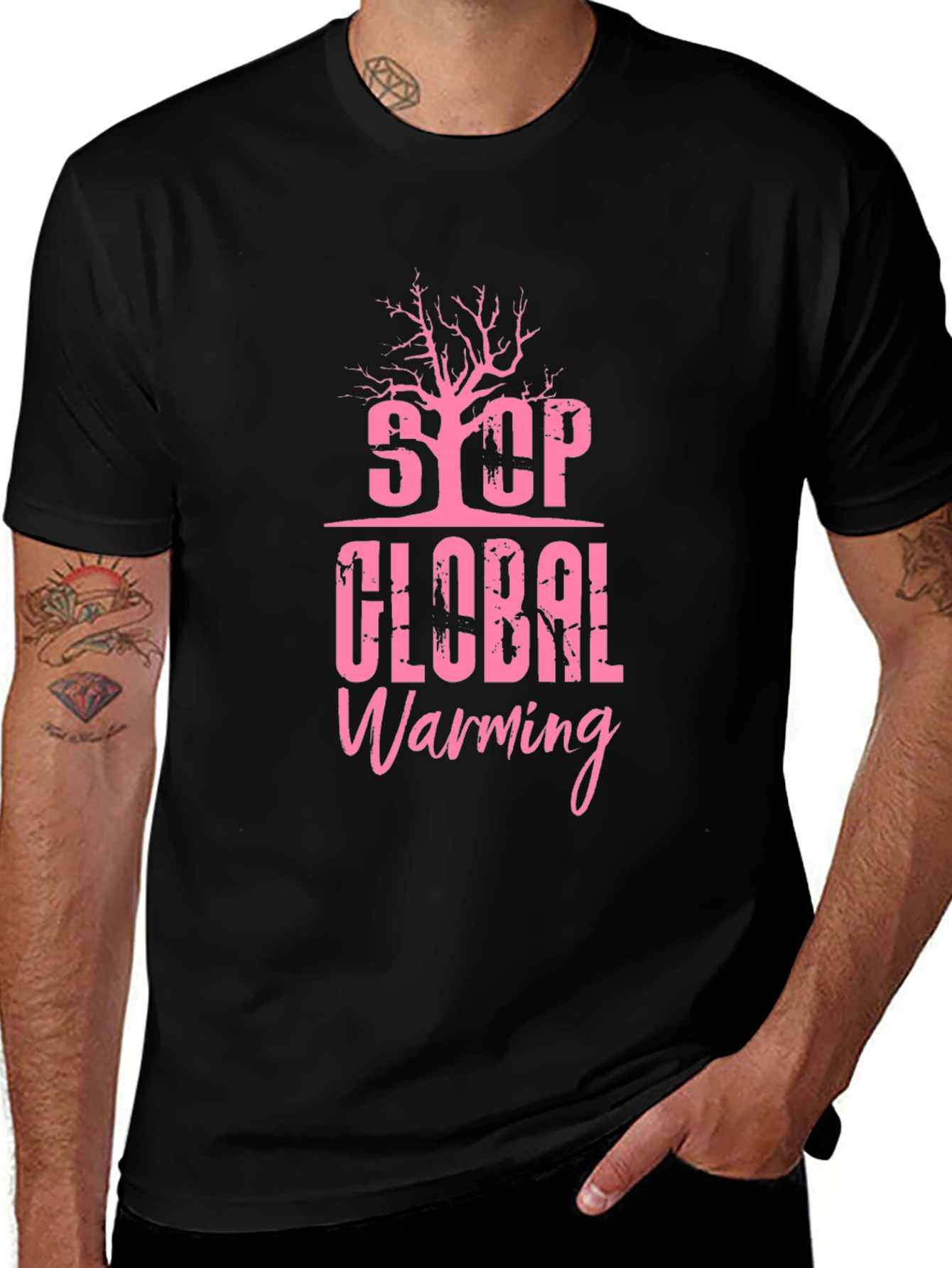Variant 24 of Stop Global Warming Graphic Tee - Black
