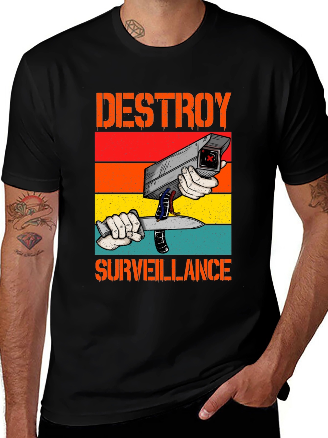 Variant 13 of Destroy Surveillance Graphic T-Shirt