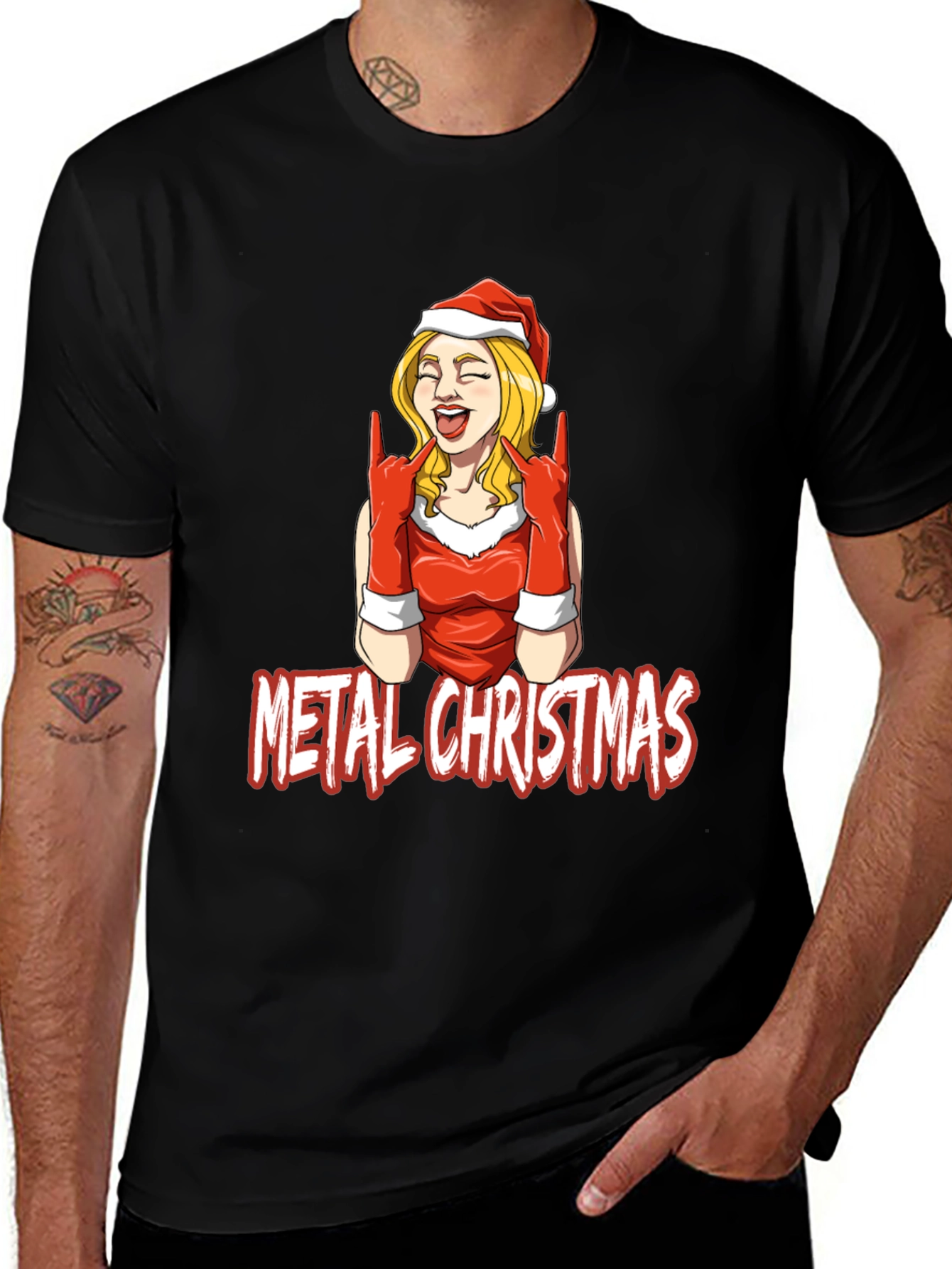 Metal Christmas Graphic Tee - Rocking Holiday Style
