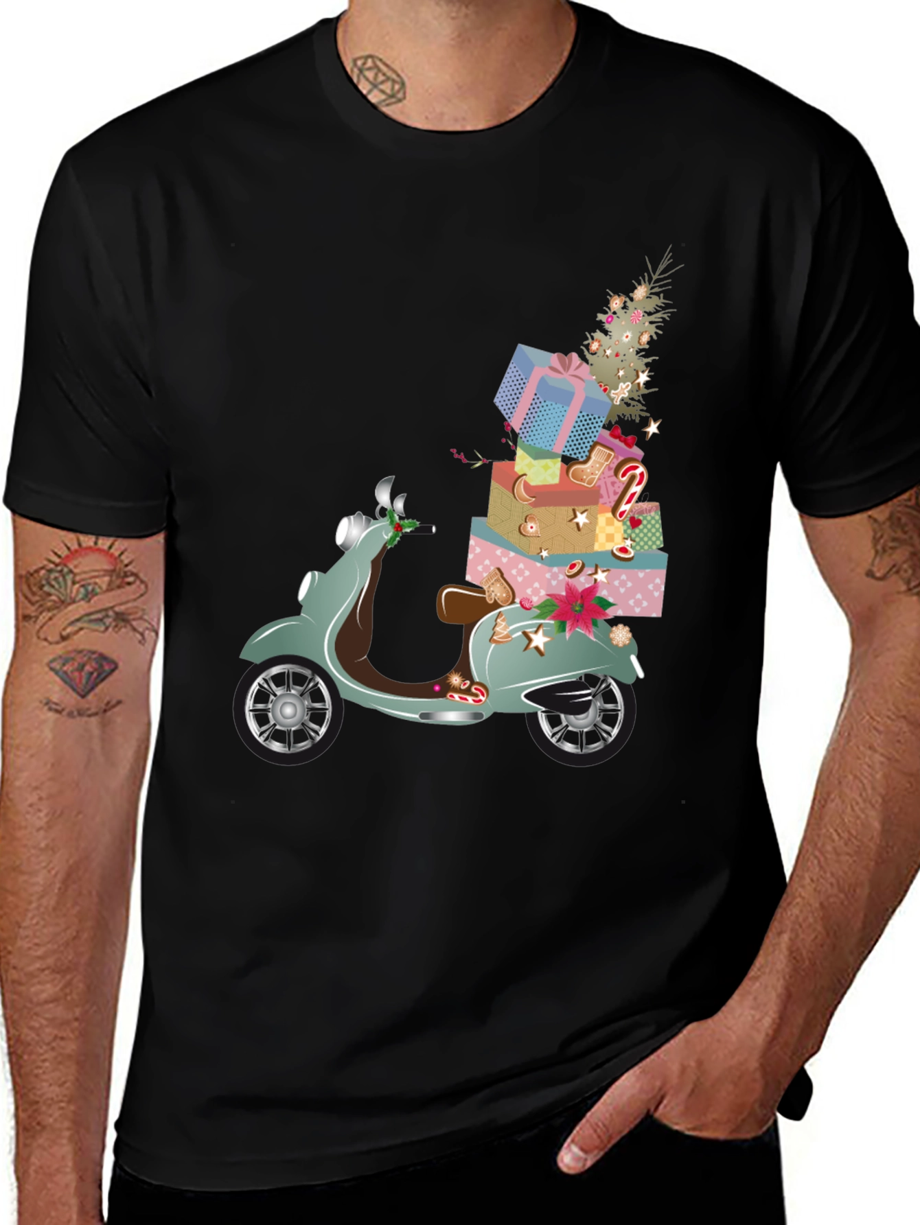 Variant 10 of Festive Scooter Holiday Tee