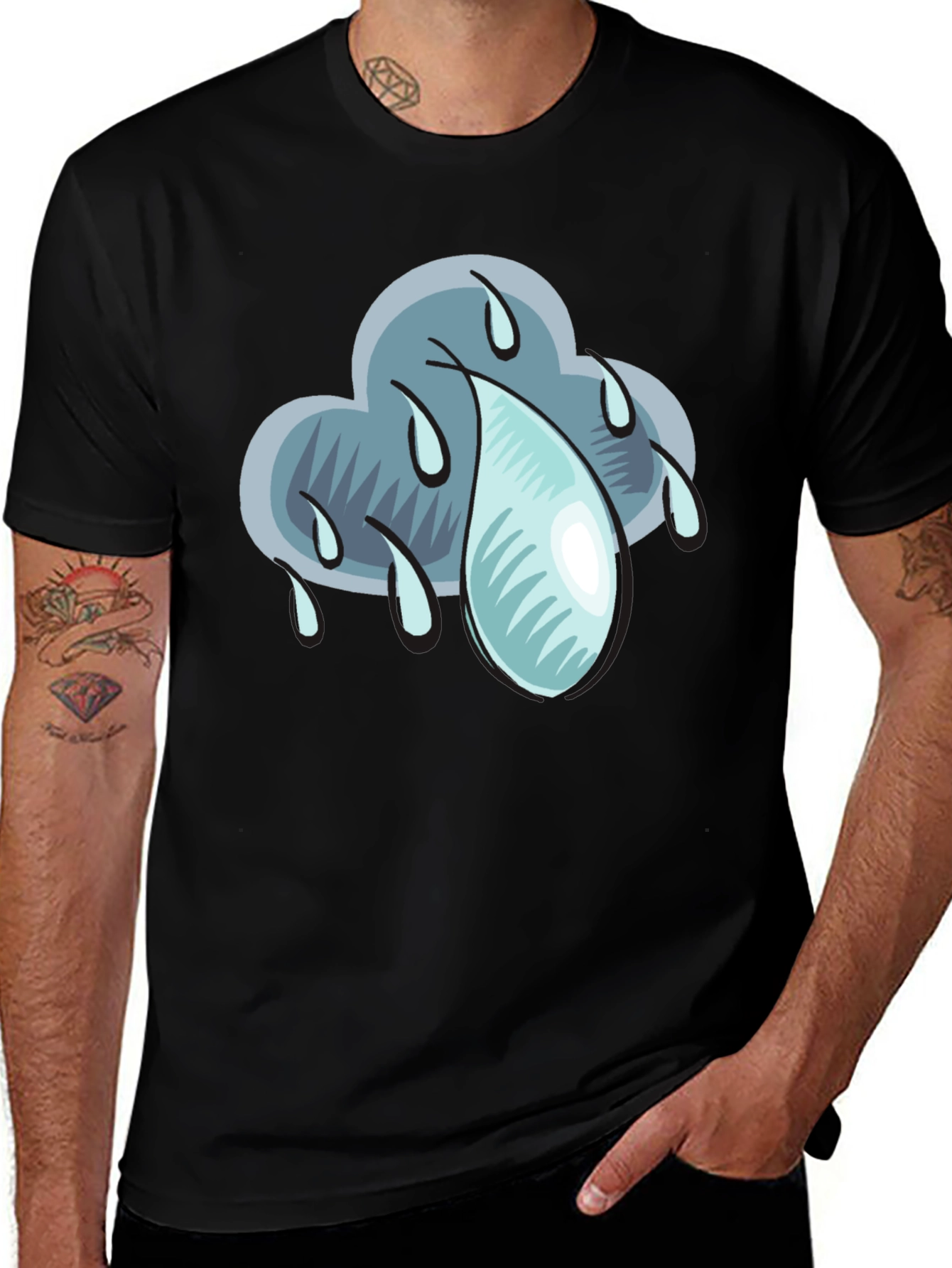 Variant 16 of Rain Cloud Graphic T-Shirt - Weather Design