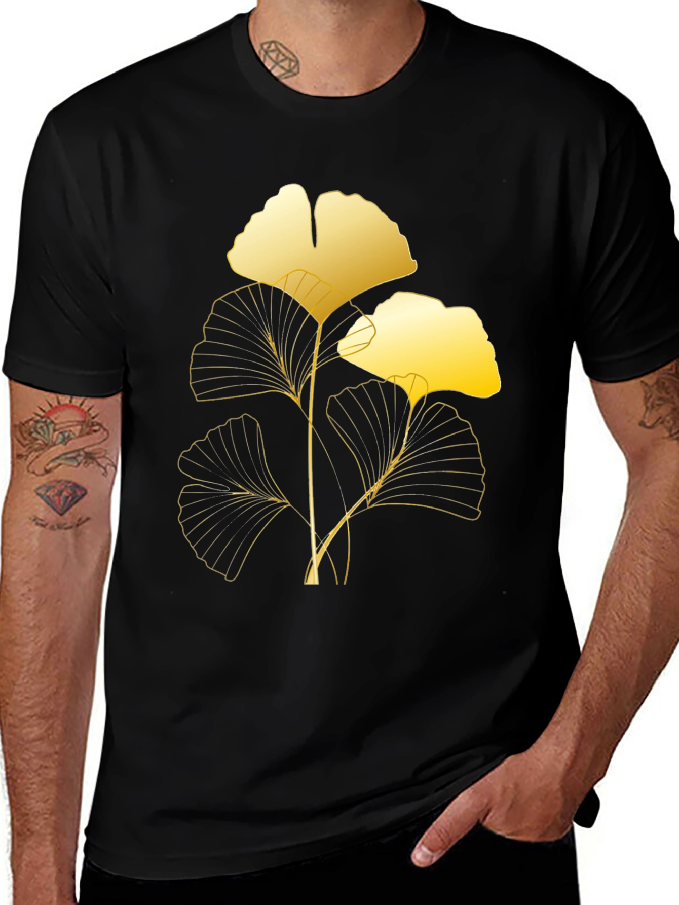 Variant 17 of Golden Ginkgo Leaf Graphic Tee