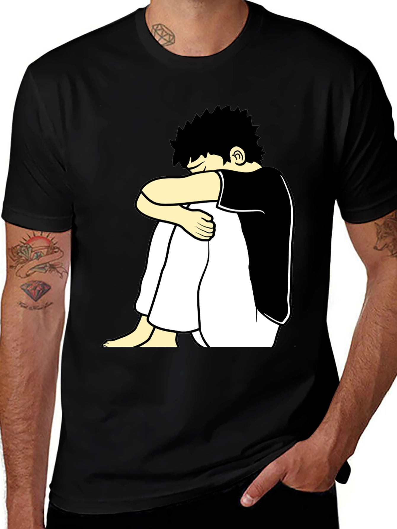 Variant 14 of Black T-Shirt with Cartoon Graphic