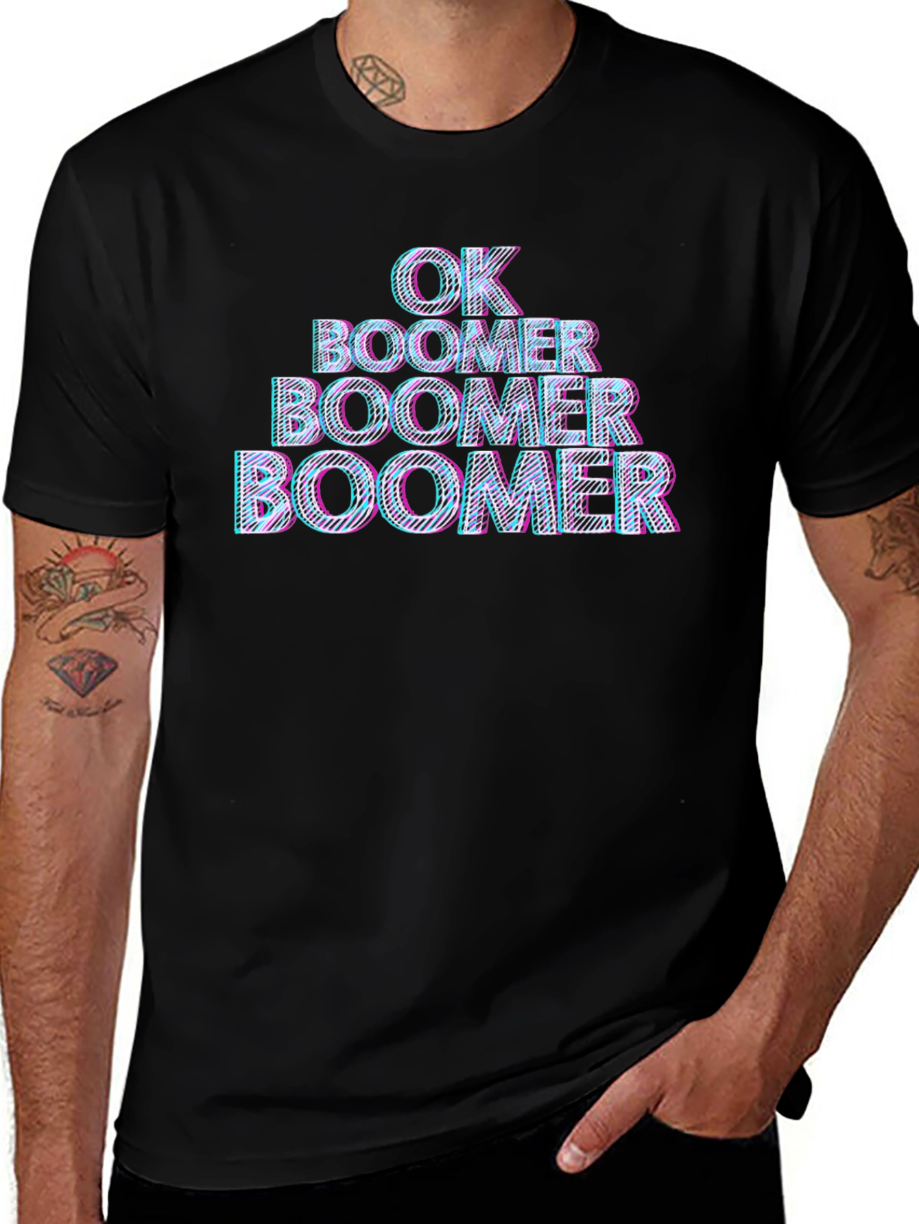 OK Boomer Graphic Tee - Black Cotton T-Shirt