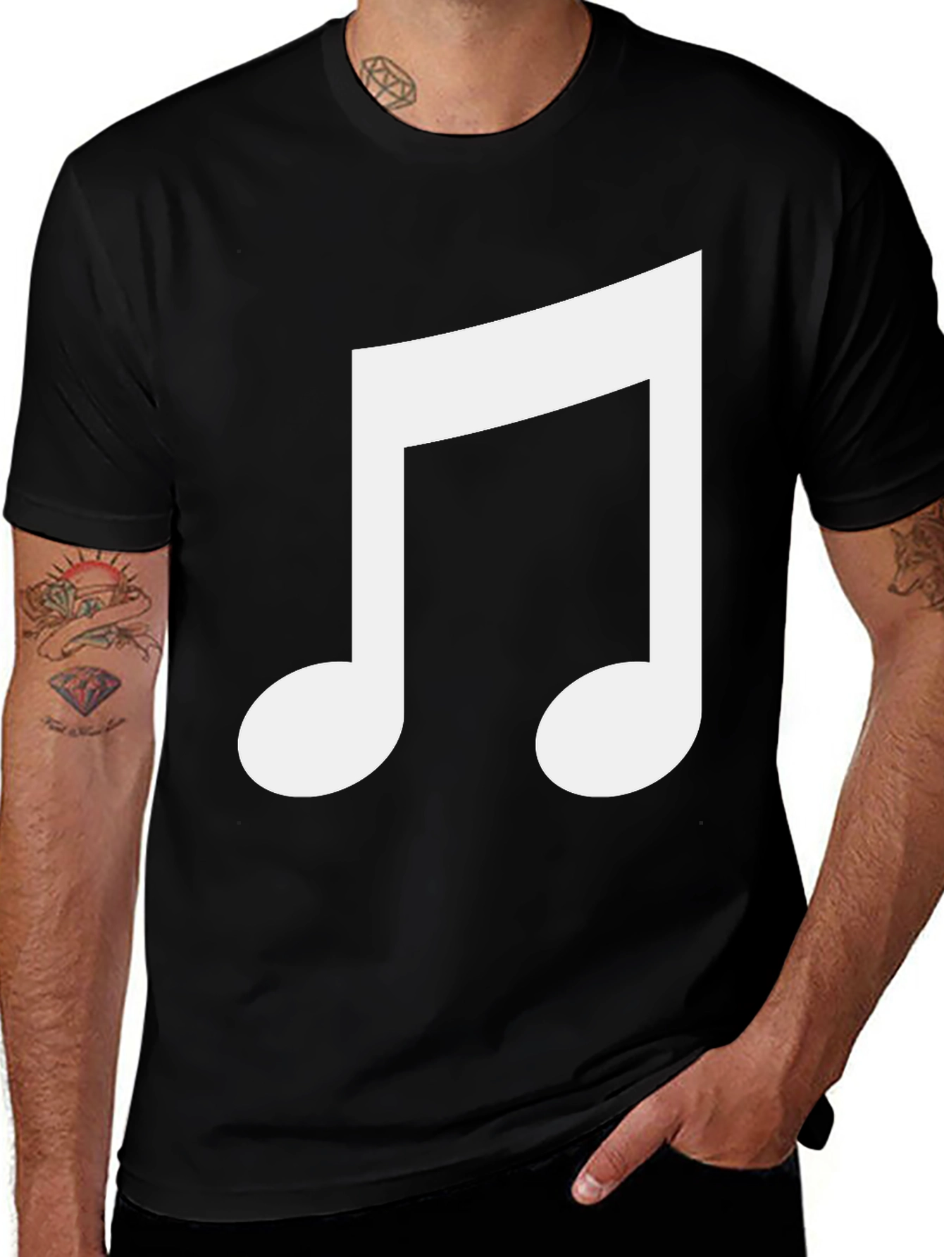 Variant 24 of Musical Note Graphic Black T-Shirt