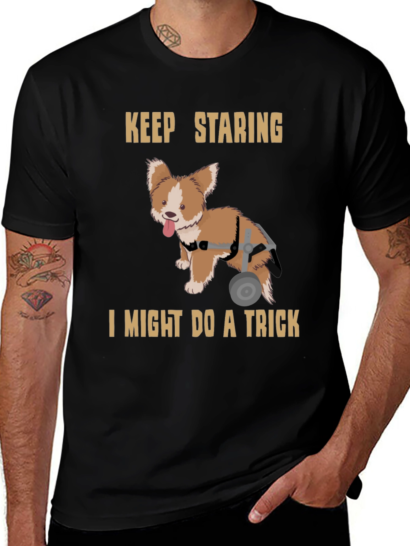 Variant 18 of Keep Staring Dog Trick T-Shirt - Funny Pet Lover Tee