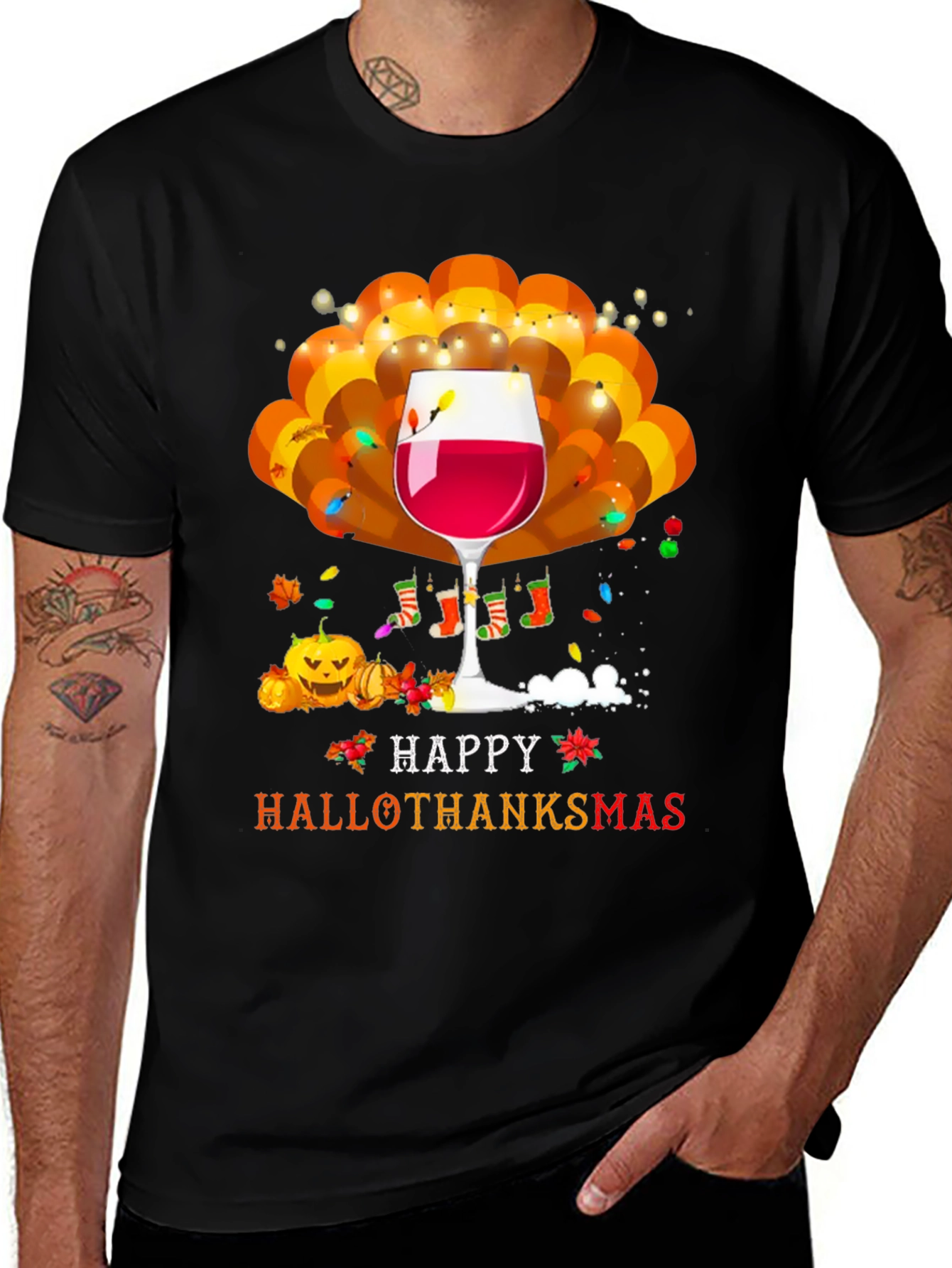 Hallothanksmas T-Shirt - Holiday Celebration Tee