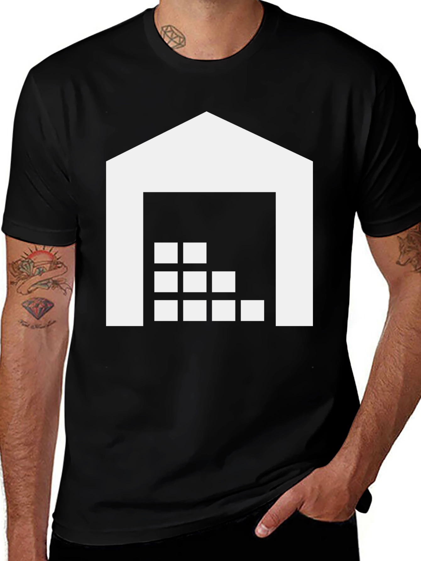 Variant 22 of Modern Warehouse Graphic Tee - Black