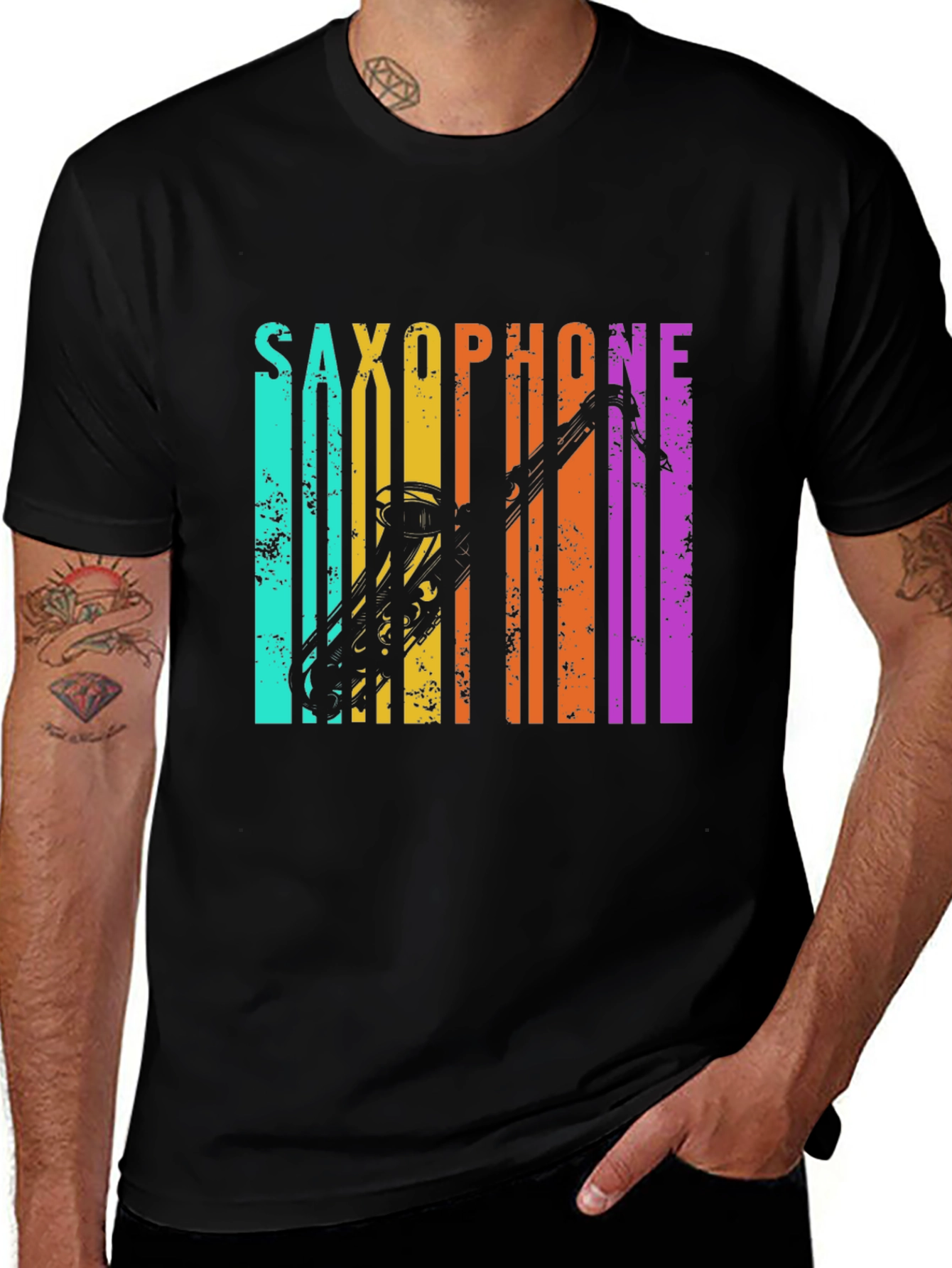 Variant 5 of Retro Saxophone Graphic T-Shirt - Music Lover Tee
