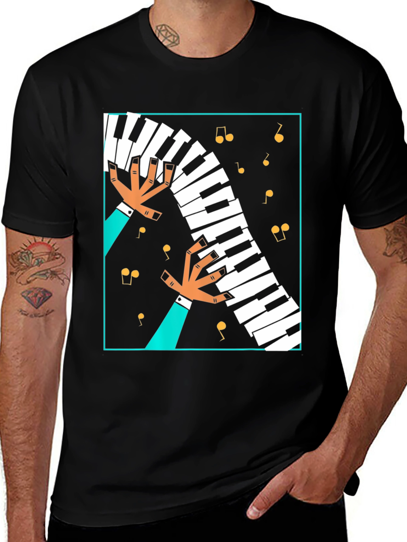 Variant 29 of Musical Hands Piano T-Shirt