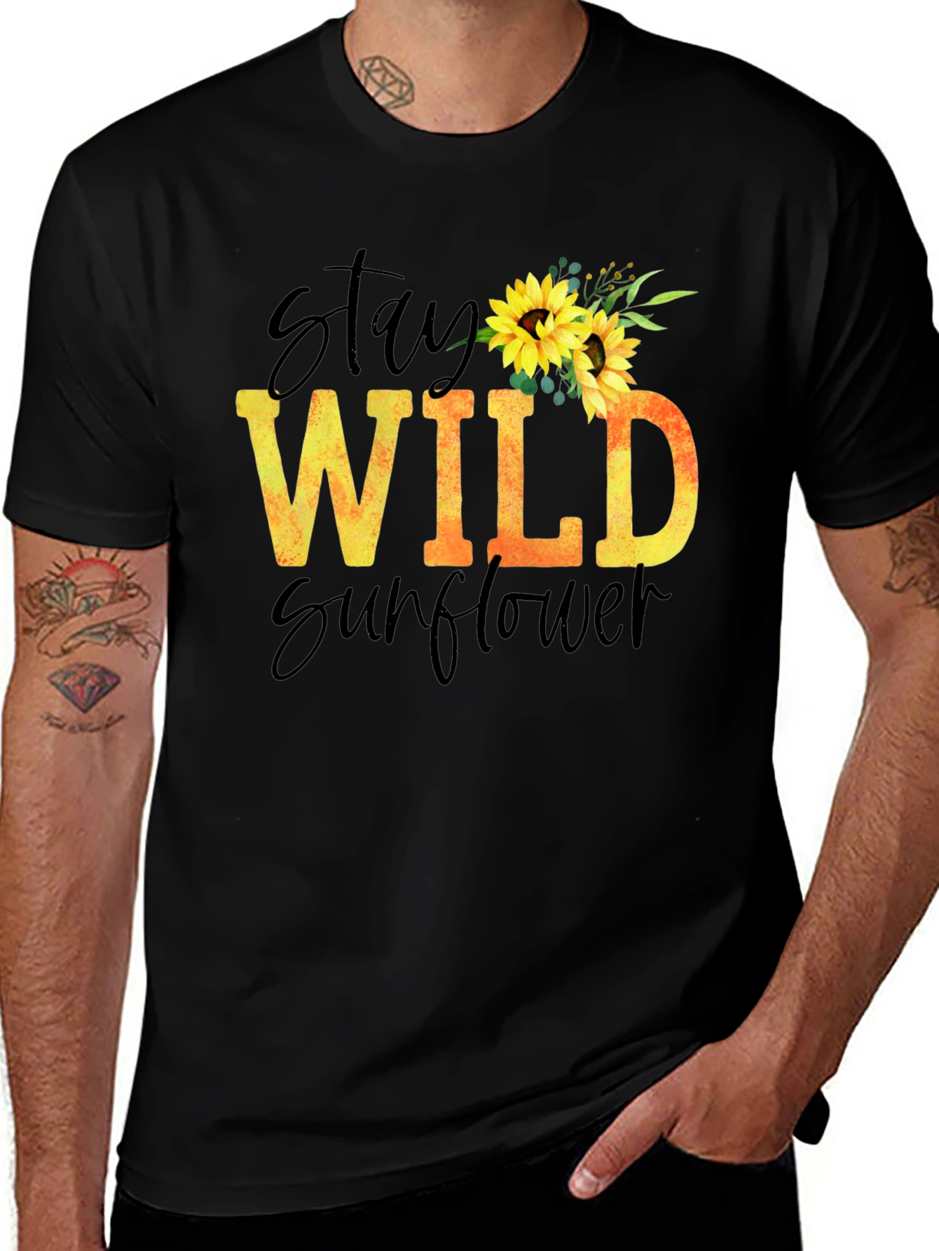 Variant 15 of Stay Wild Sunflower Graphic T-Shirt