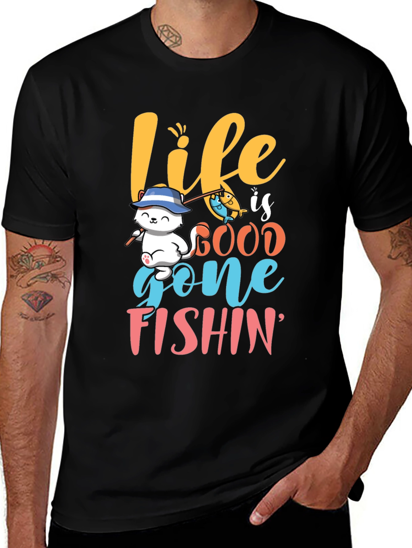 Variant 16 of Life is Good Gone Fishin' T-Shirt