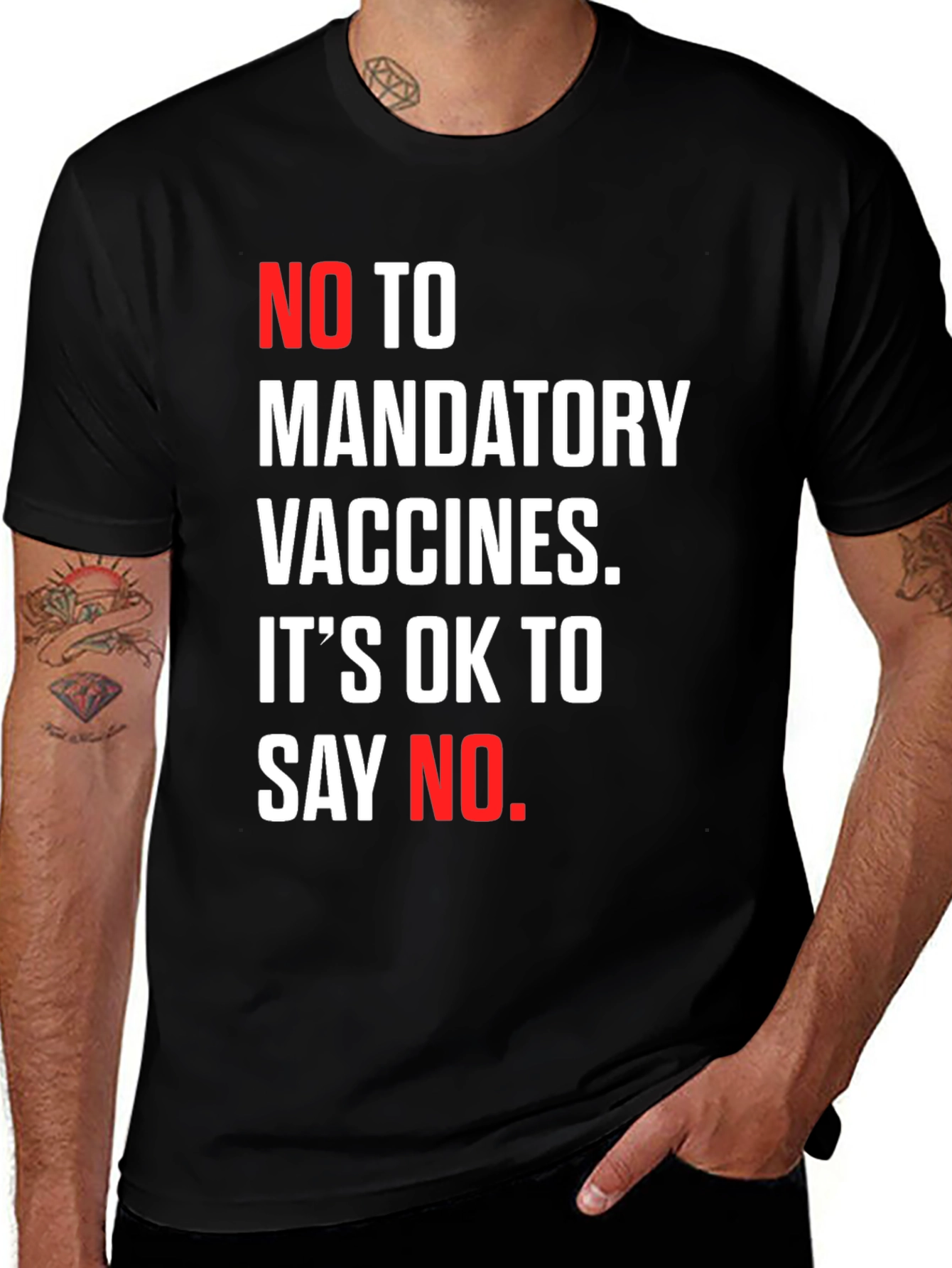 Variant 4 of No Mandatory Vaccines T-Shirt Protest Anti Vax