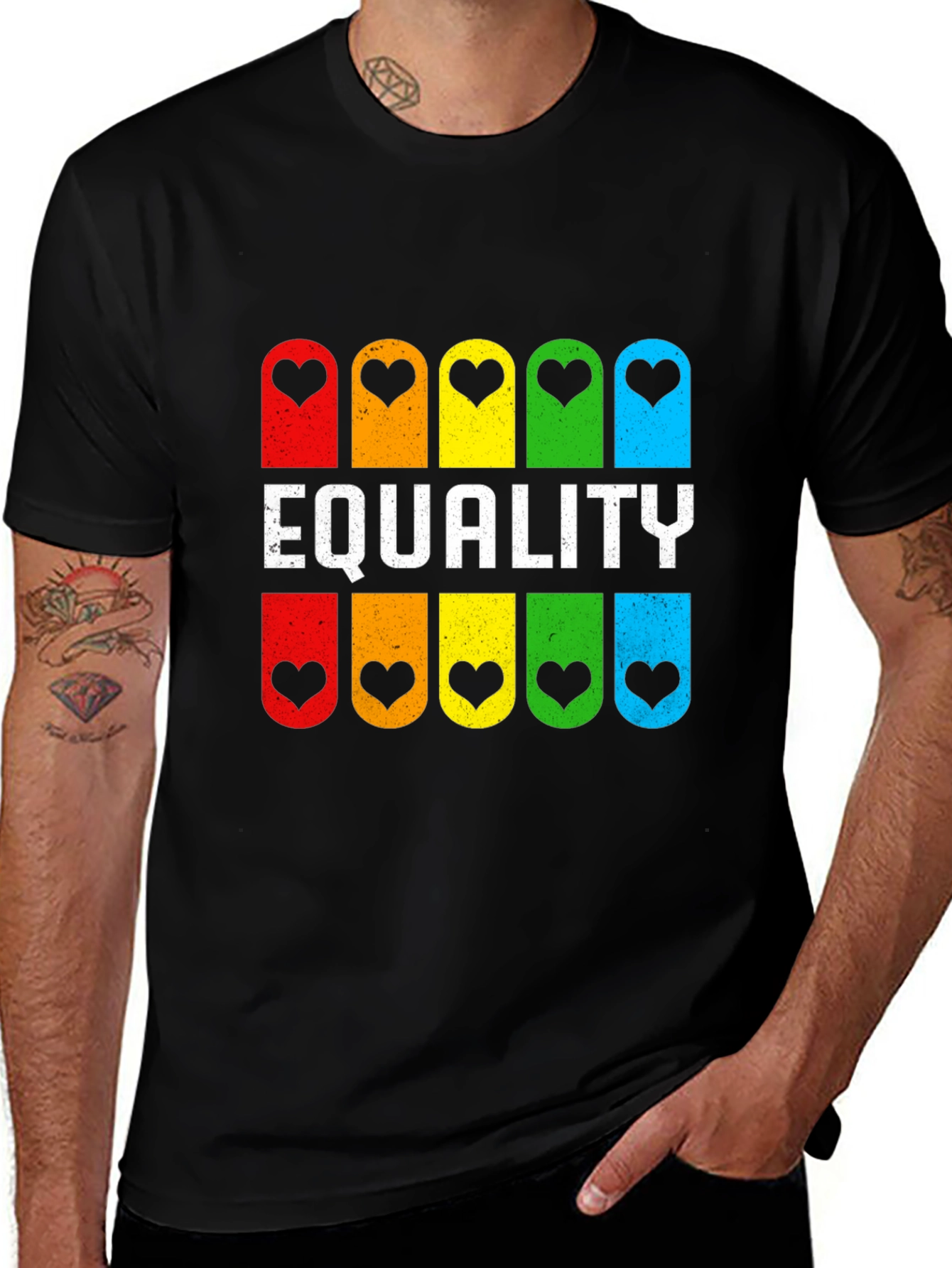 Variant 14 of Equality Rainbow Heart Pride T-Shirt