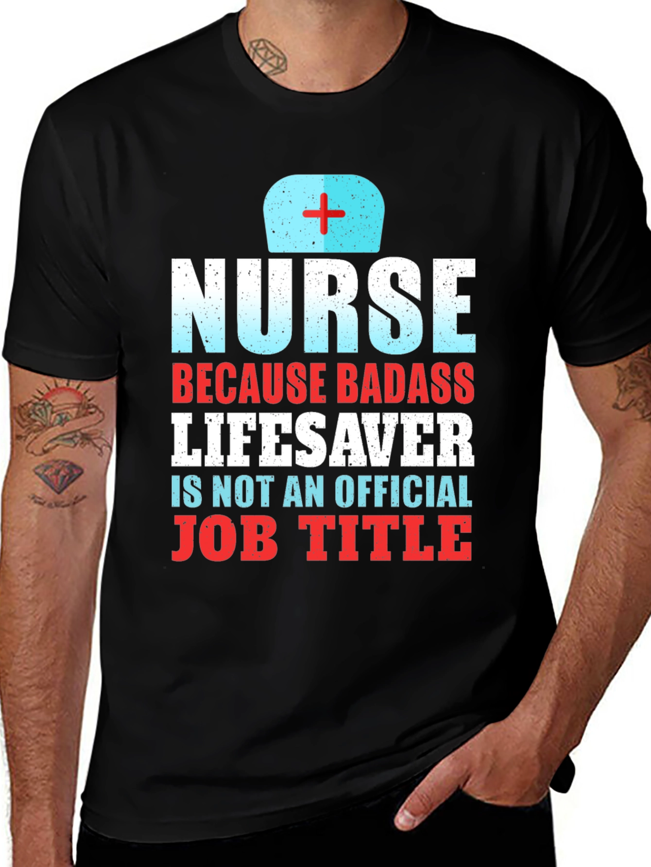 Variant 8 of Nurse Badass Lifesaver Graphic T-Shirt