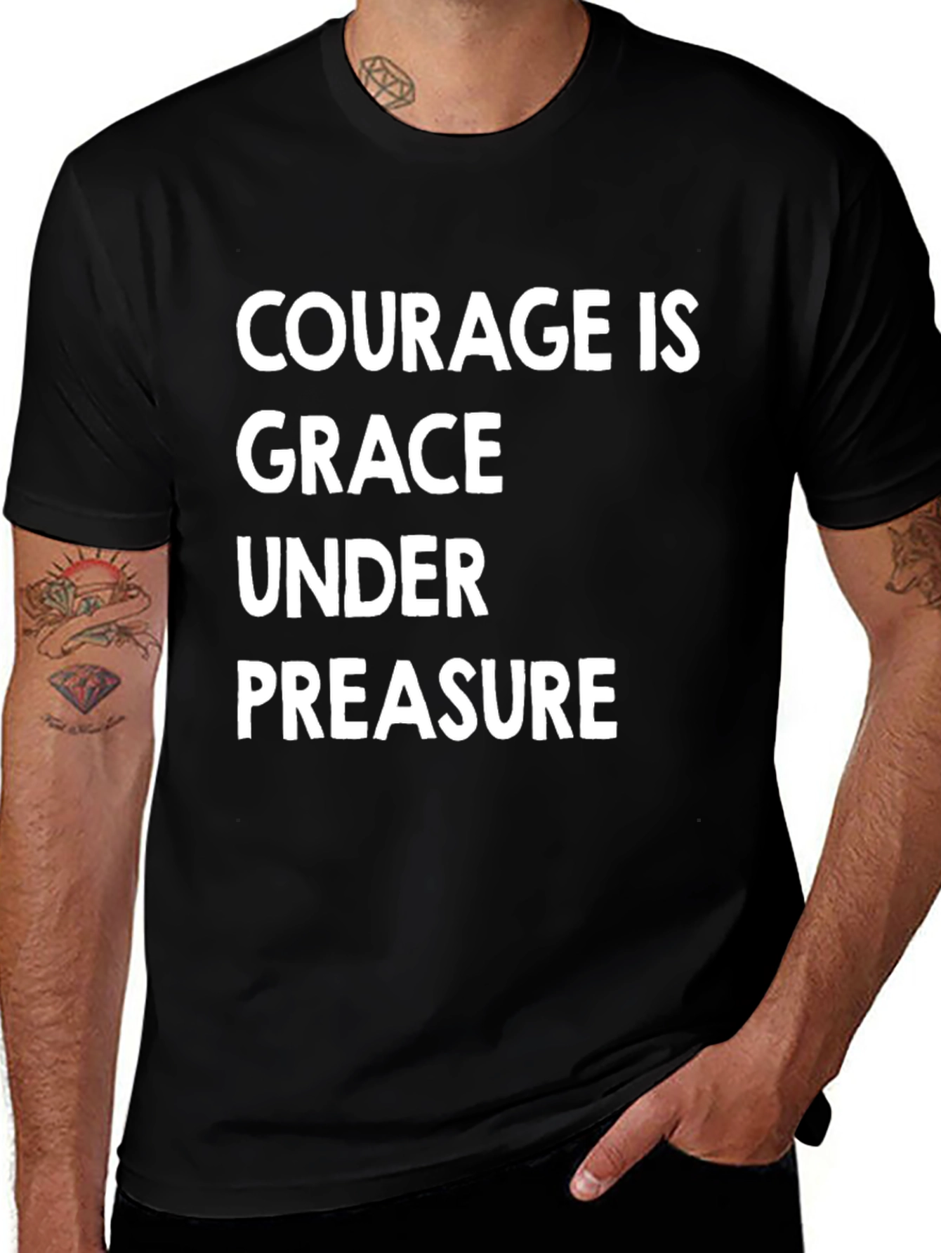 Variant 4 of Courage Is Grace Under Pressure Black T-Shirt