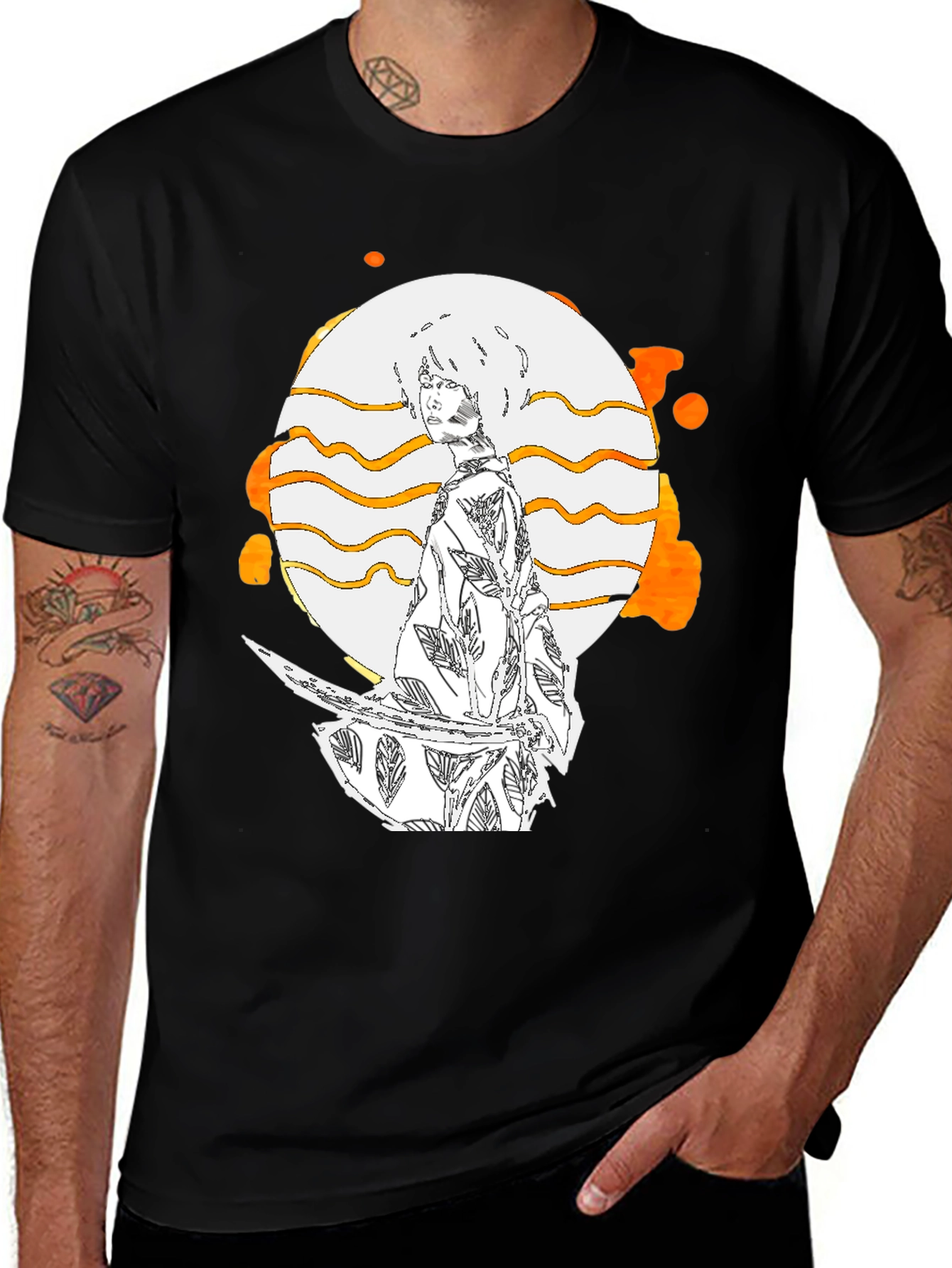 Afro Samurai Style Black T-Shirt