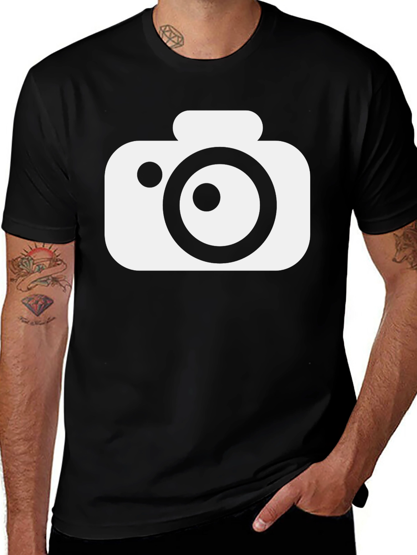 Variant 13 of Camera Icon Black T-Shirt