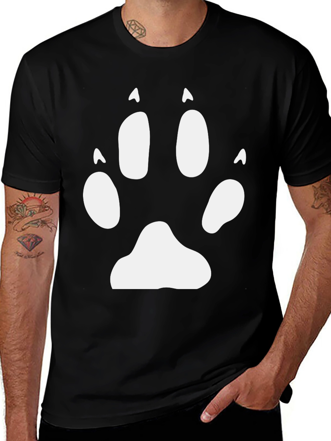 Variant 14 of Paw Print Graphic Tee - Casual Comfort