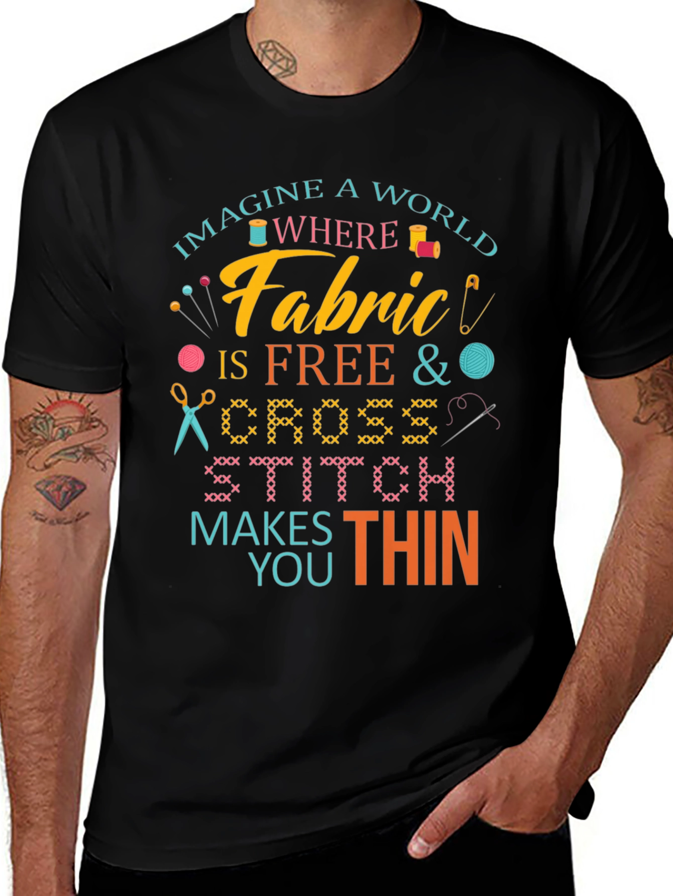 Variant 23 of Imagine A World Where Fabric Is Free T-Shirt
