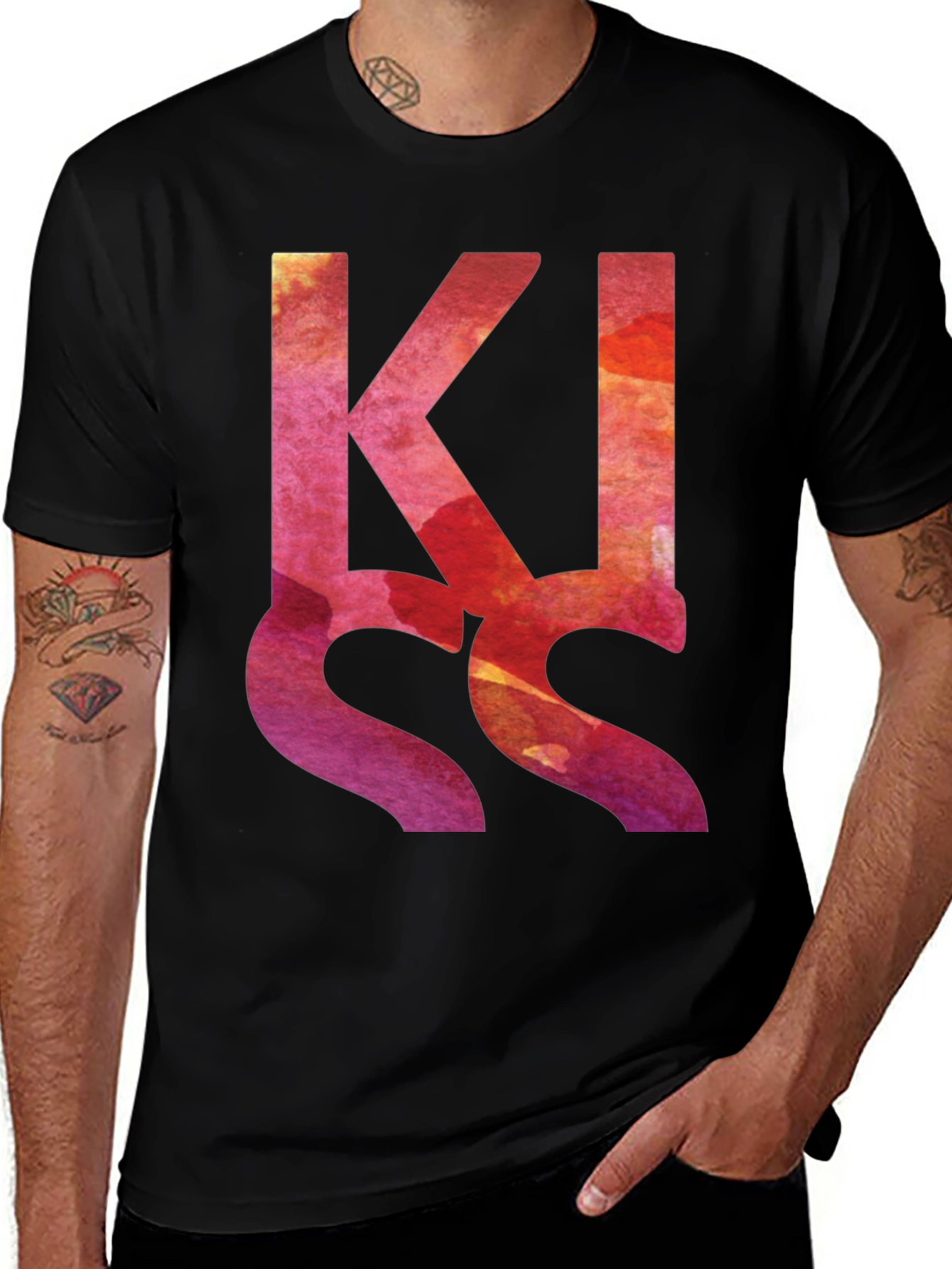 KISS Graphic Tee - Abstract Watercolor Design