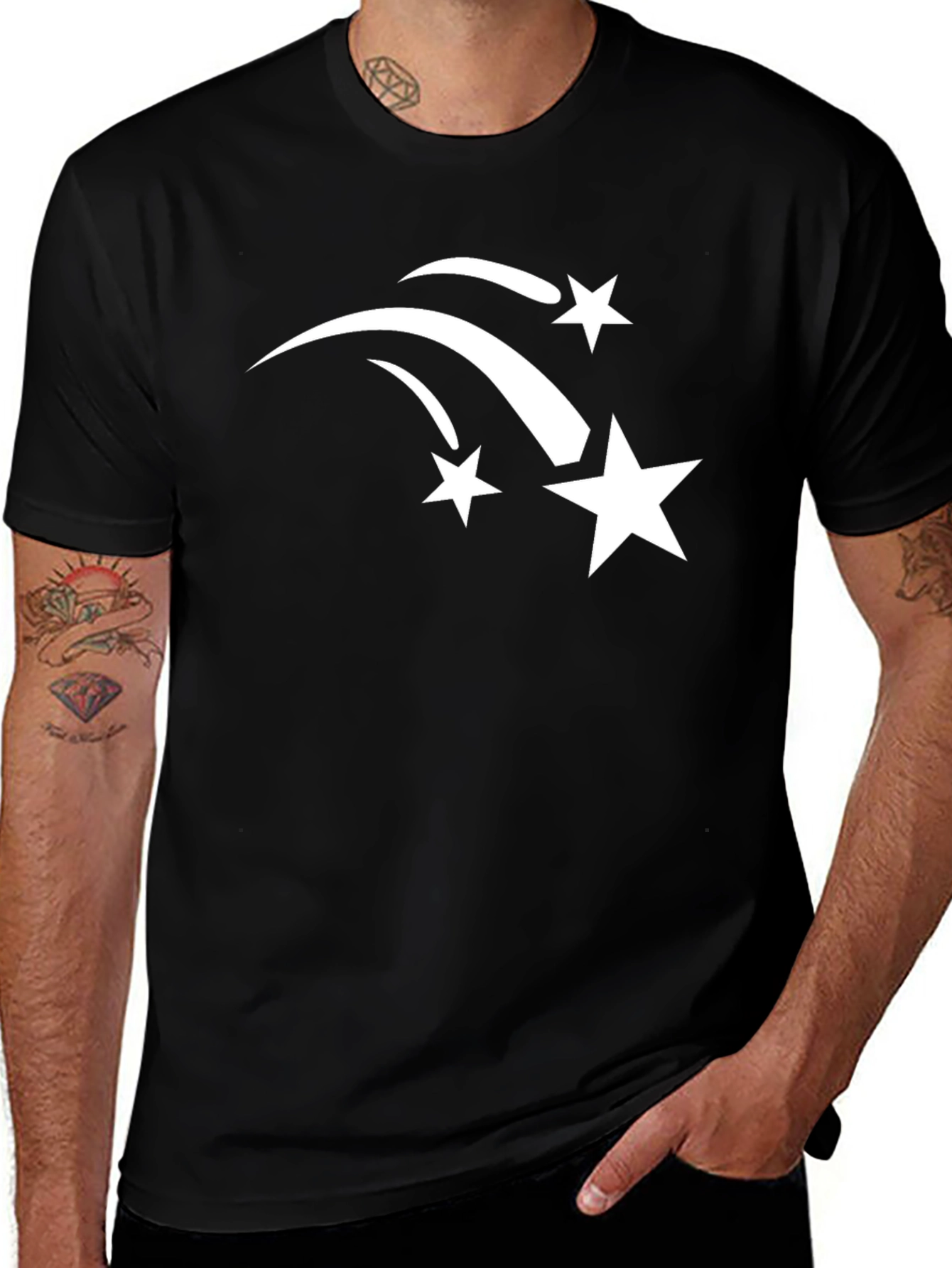 Variant 4 of Shooting Star Graphic Tee - Black