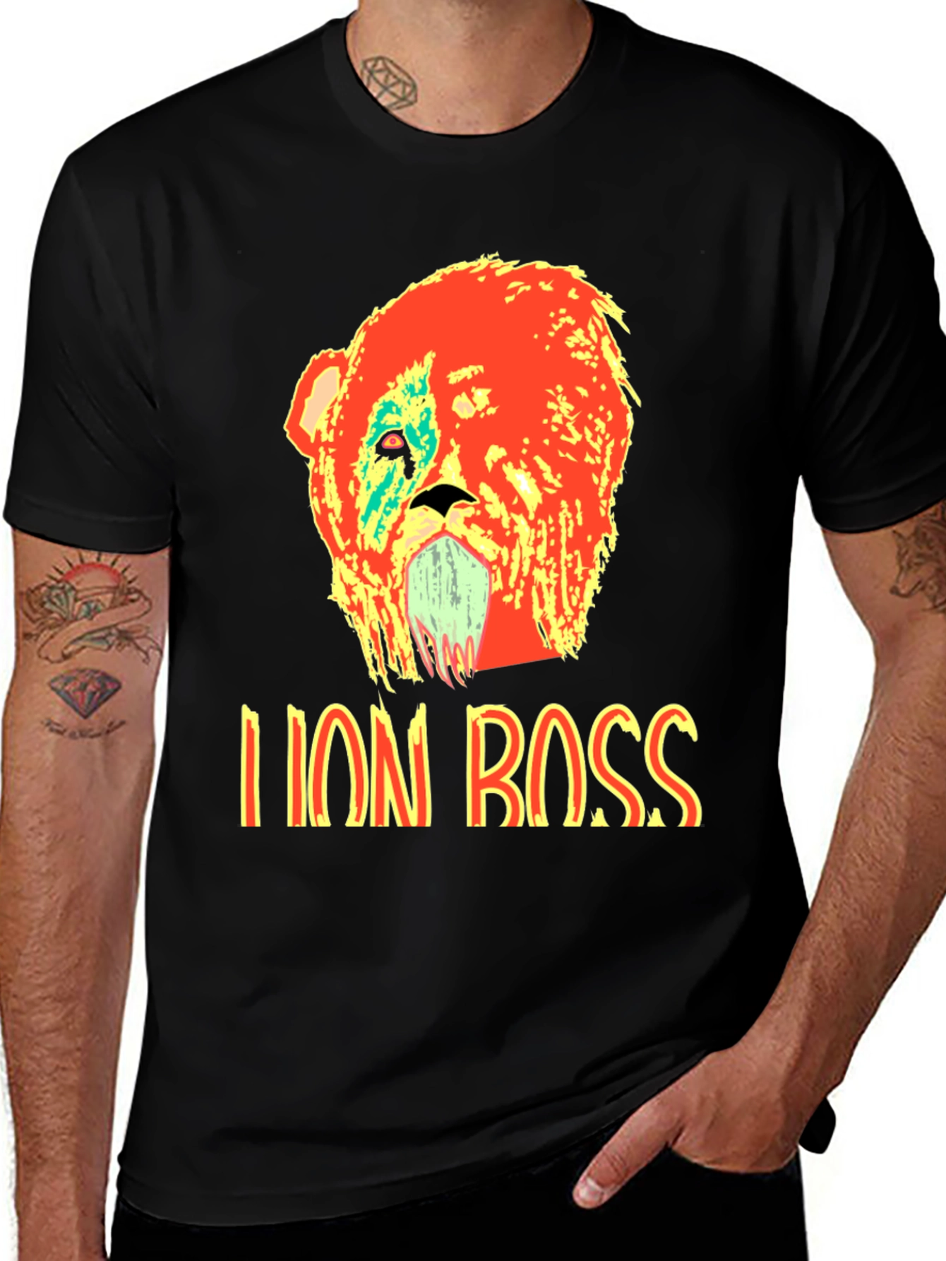 Variant 18 of Lion Boss Graphic T-Shirt - Bold Design