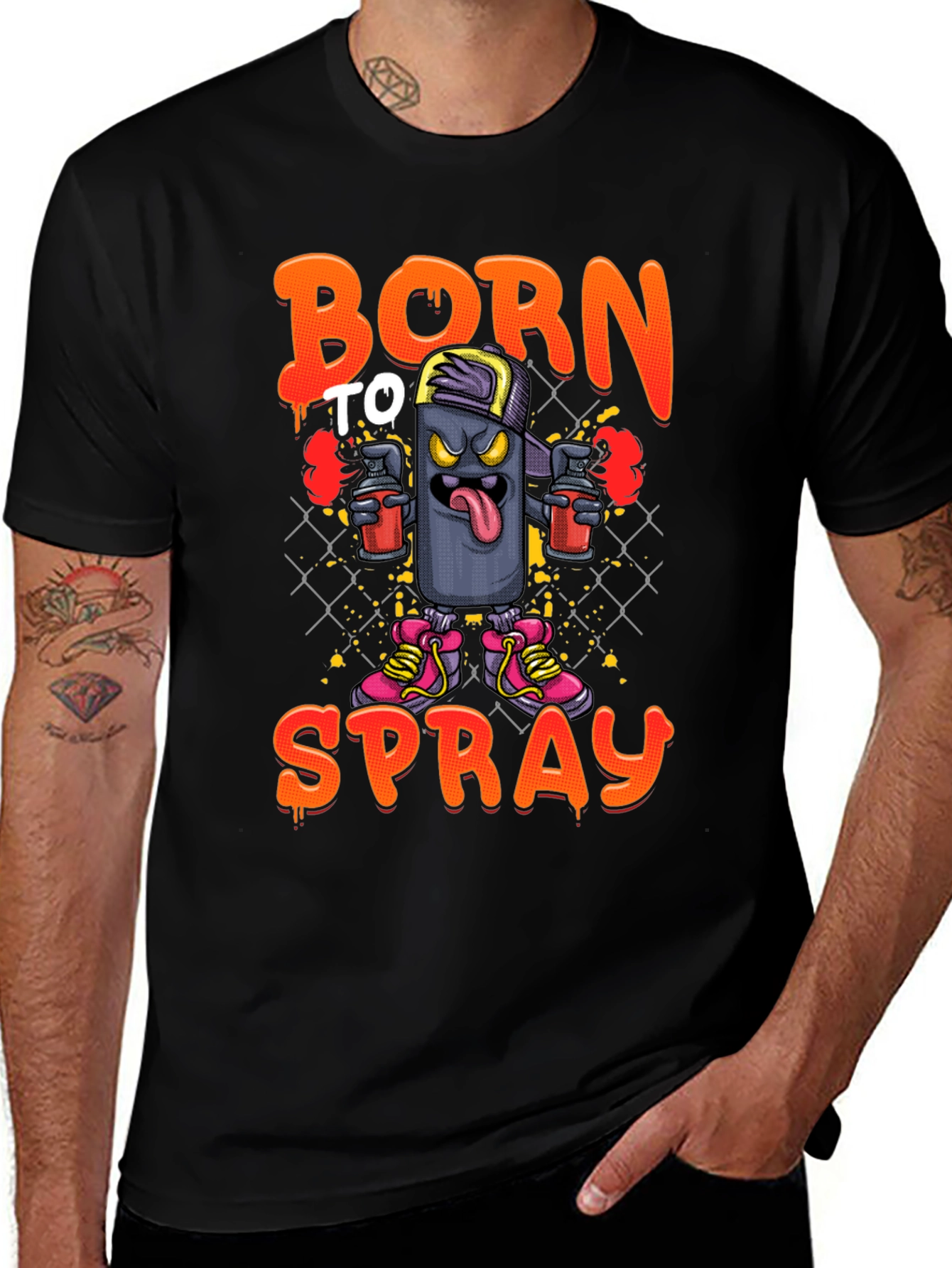 Variant 24 of Born to Spray Black Graphic Tee