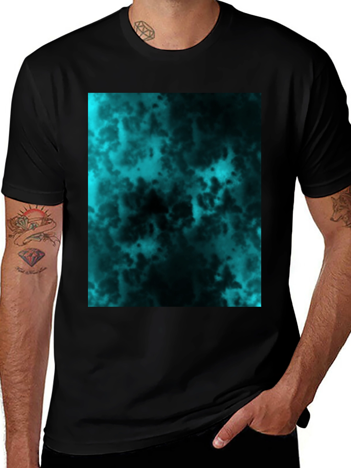 Variant 18 of Nebula Print Black T-Shirt