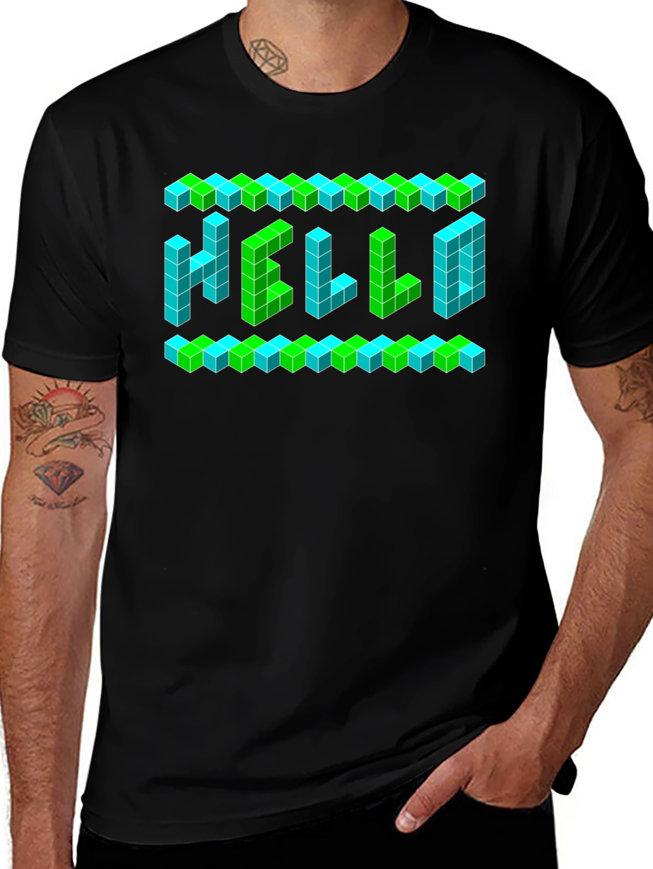 Variant 7 of Pixel Hello T-Shirt - Retro Gaming Style