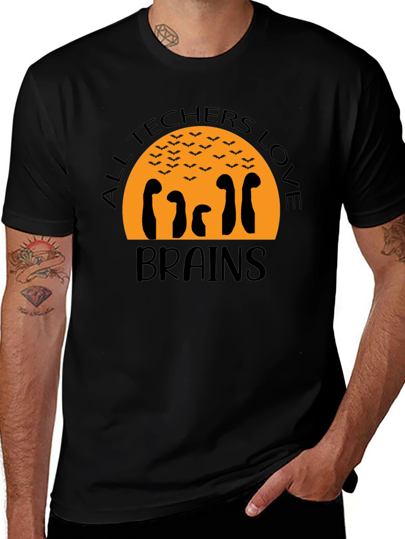 All Techers Love Brains Halloween T-Shirt