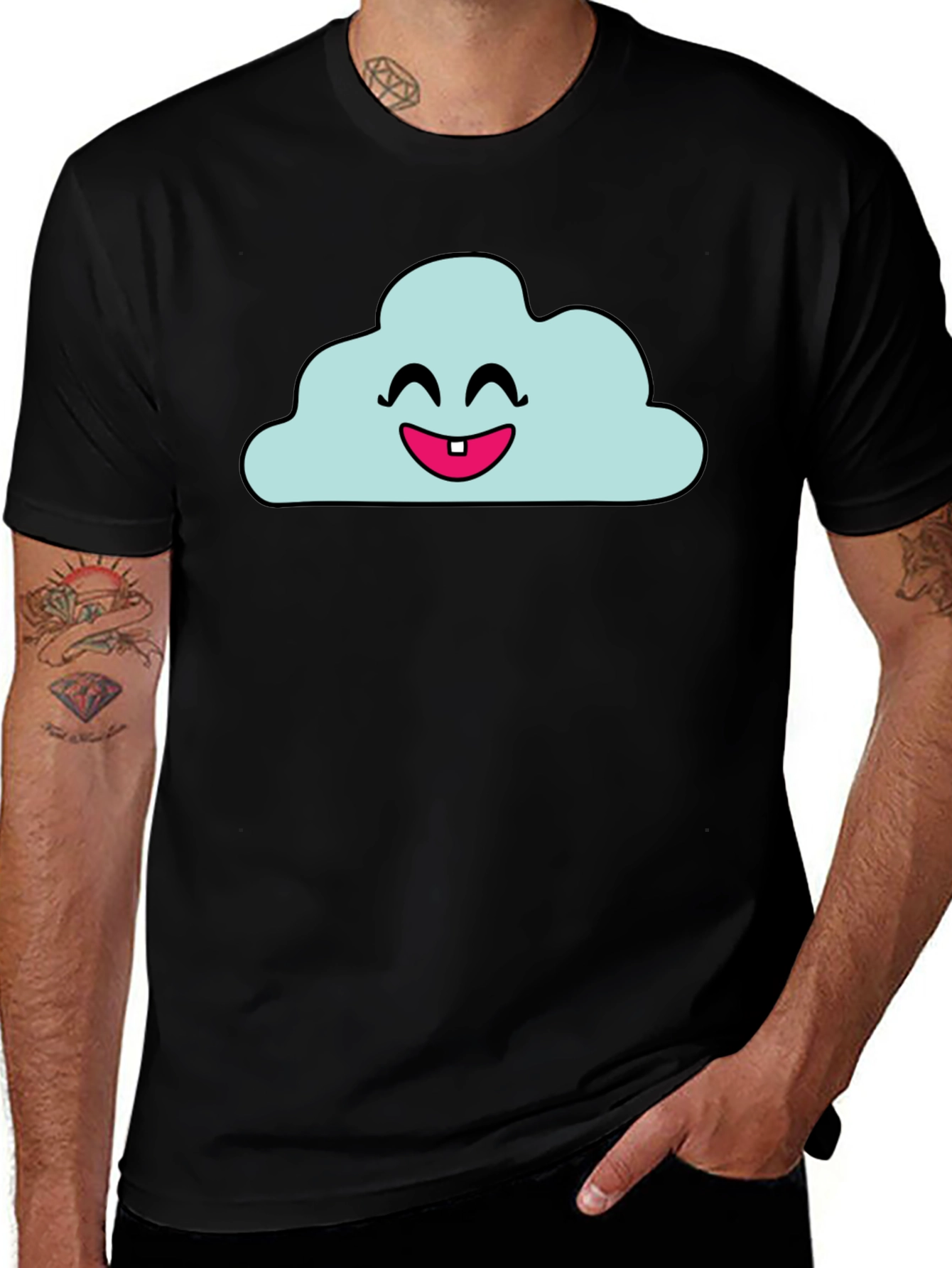 Variant 21 of Cloud Smile Graphic Tee - Soft Cotton Blend