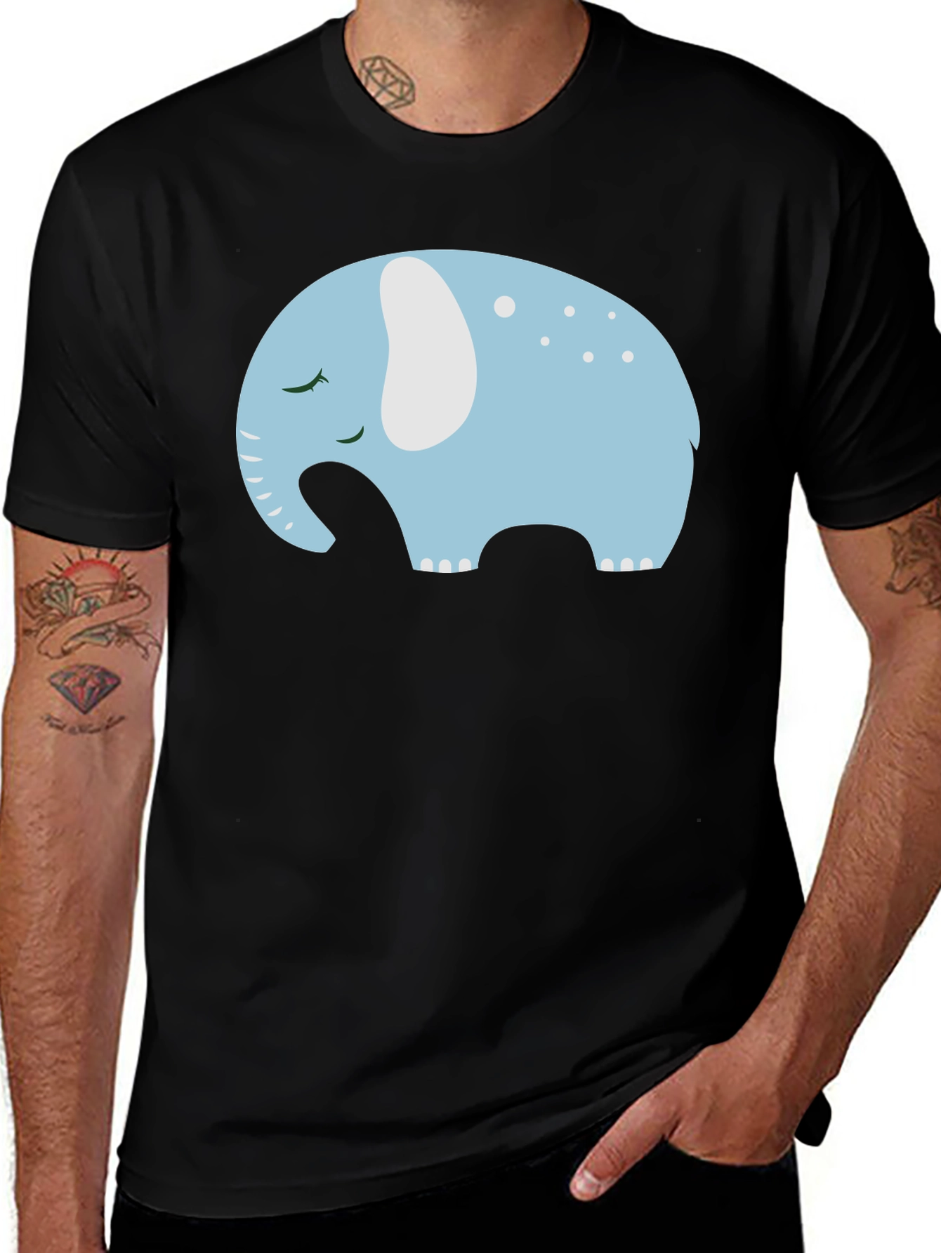 Variant 29 of Cute Sleeping Elephant Graphic Tee
