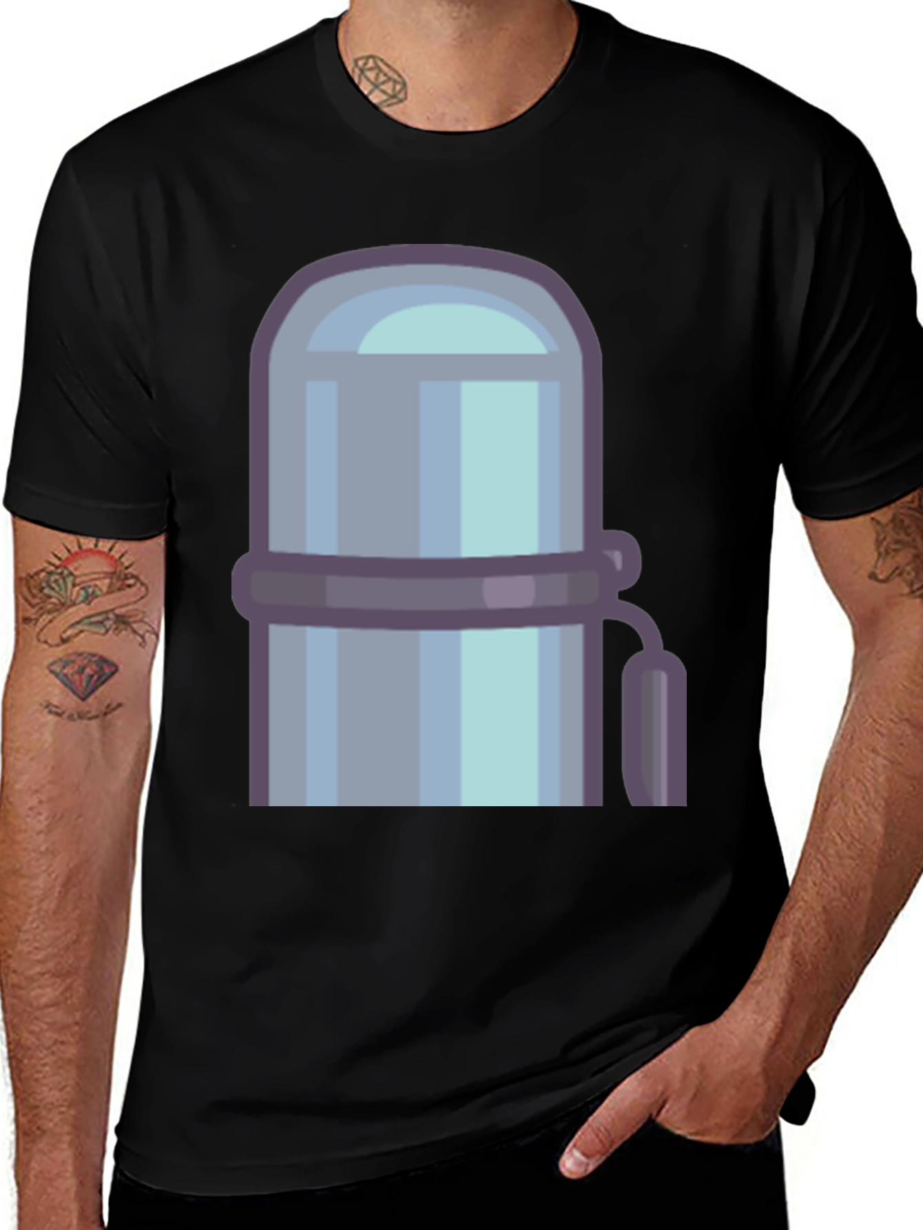 Variant 26 of Retro Thermos Graphic Tee - Cool Casual Style