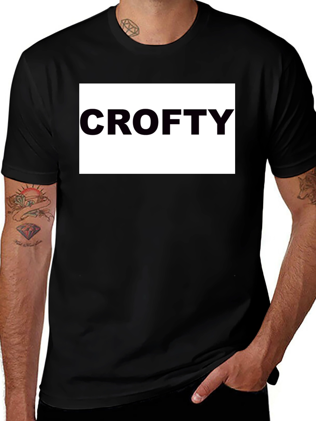 Variant 22 of Crofty Black T-Shirt - Bold Statement Tee