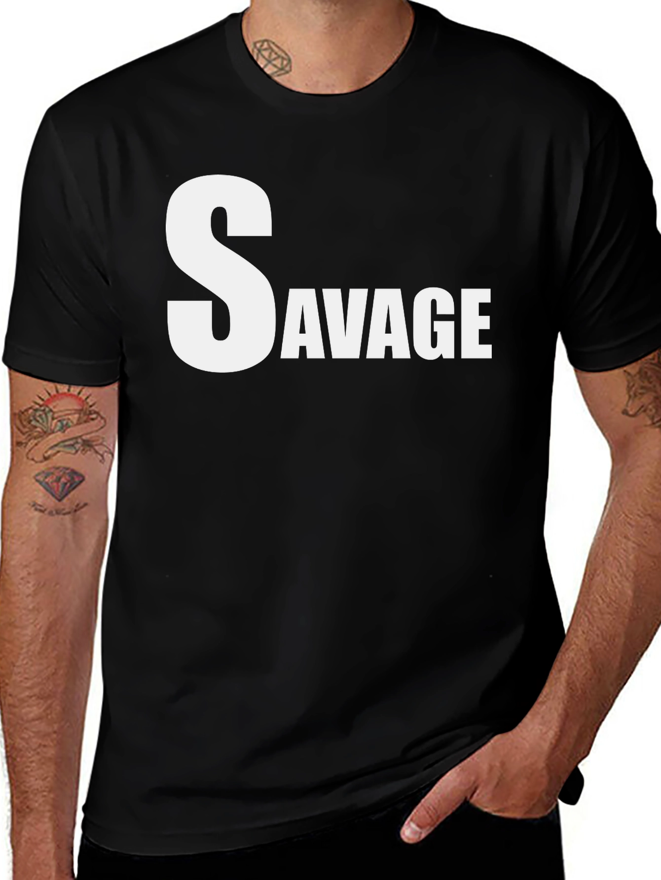 Variant 24 of Savage Graphic Print Crew Neck T-Shirt