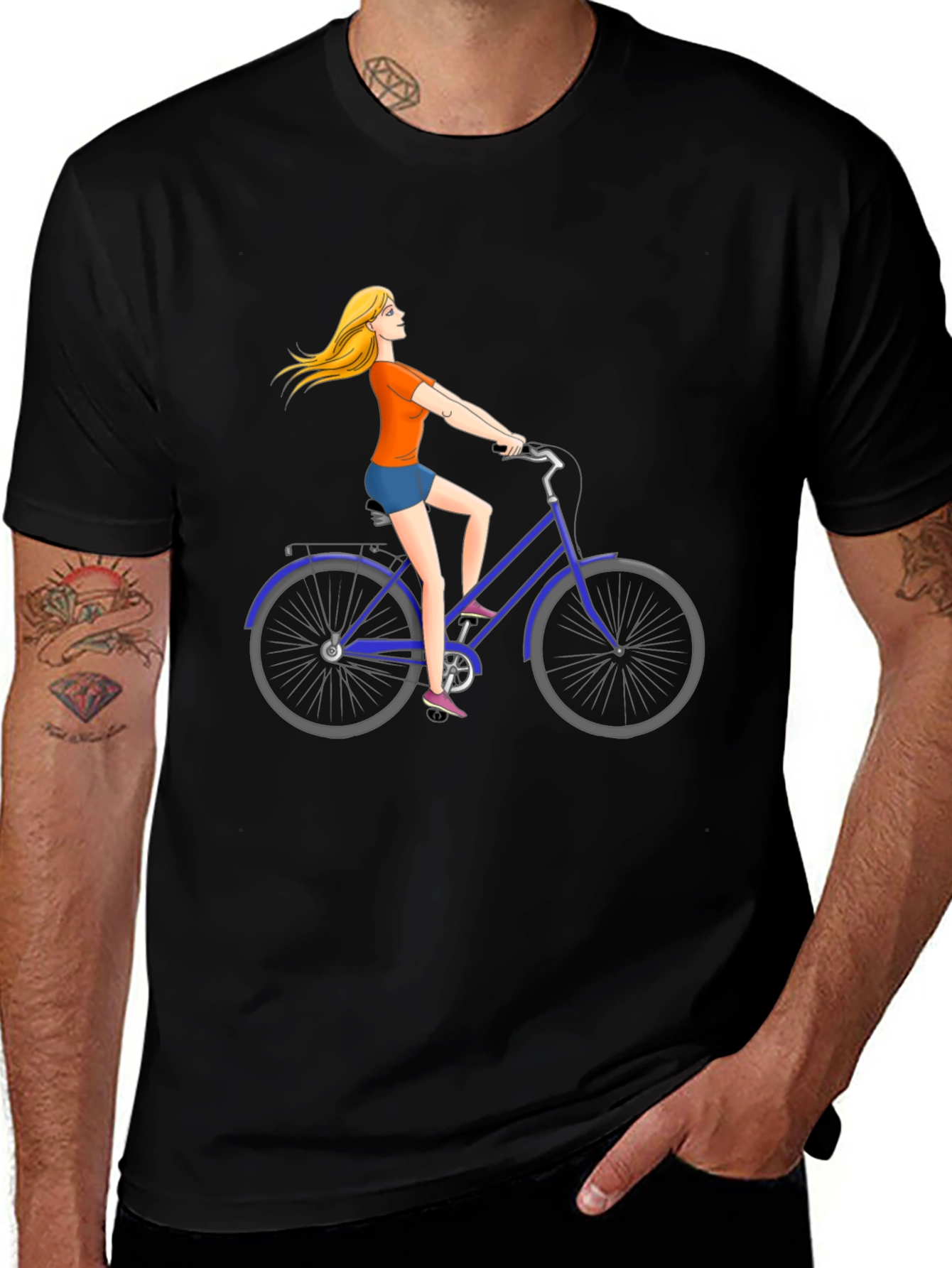 Variant 5 of Cycling Girl Graphic T-Shirt