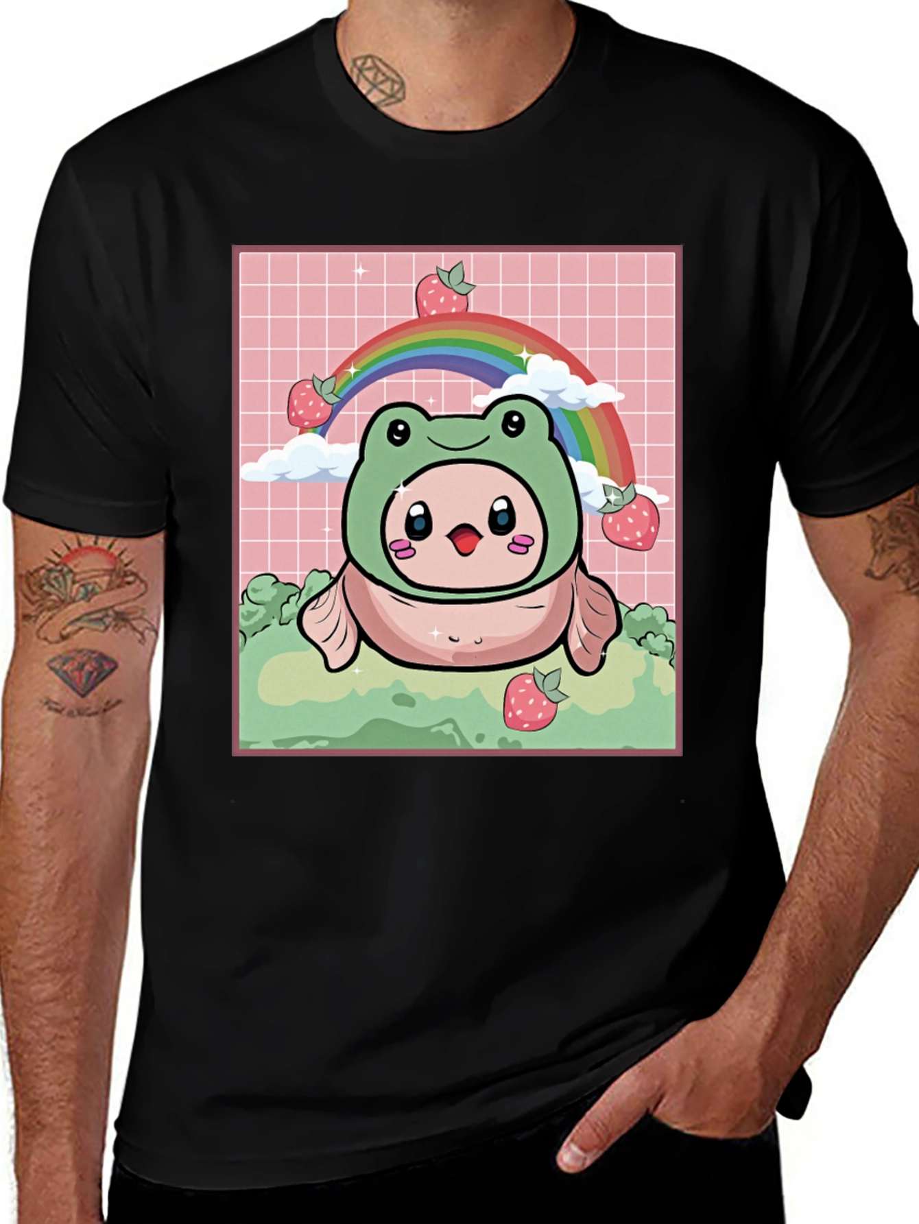 Variant 4 of Froggy Strawberry T-Shirt - Kawaii Cute Graphic Tee