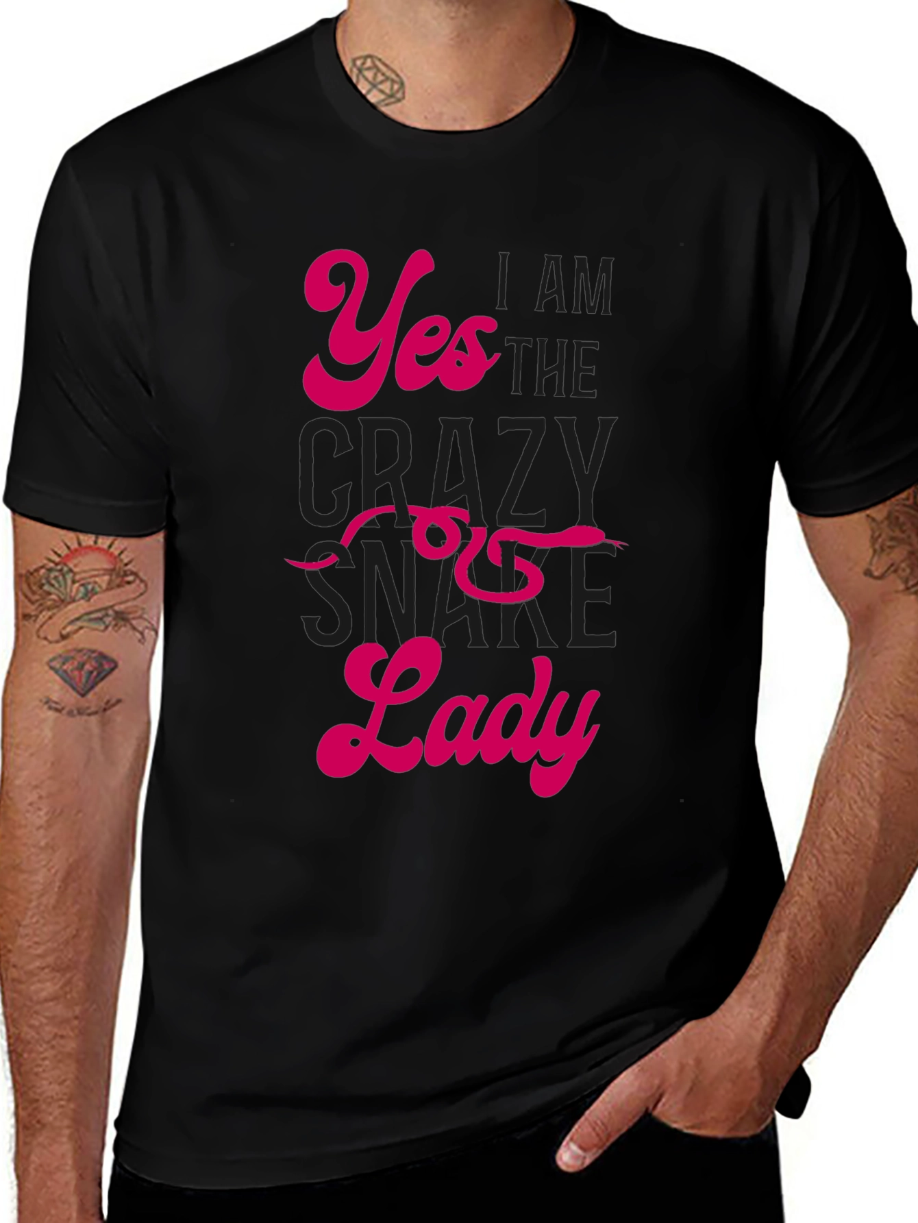 Variant 16 of Crazy Snake Lady T-Shirt: Novelty Women's Tee