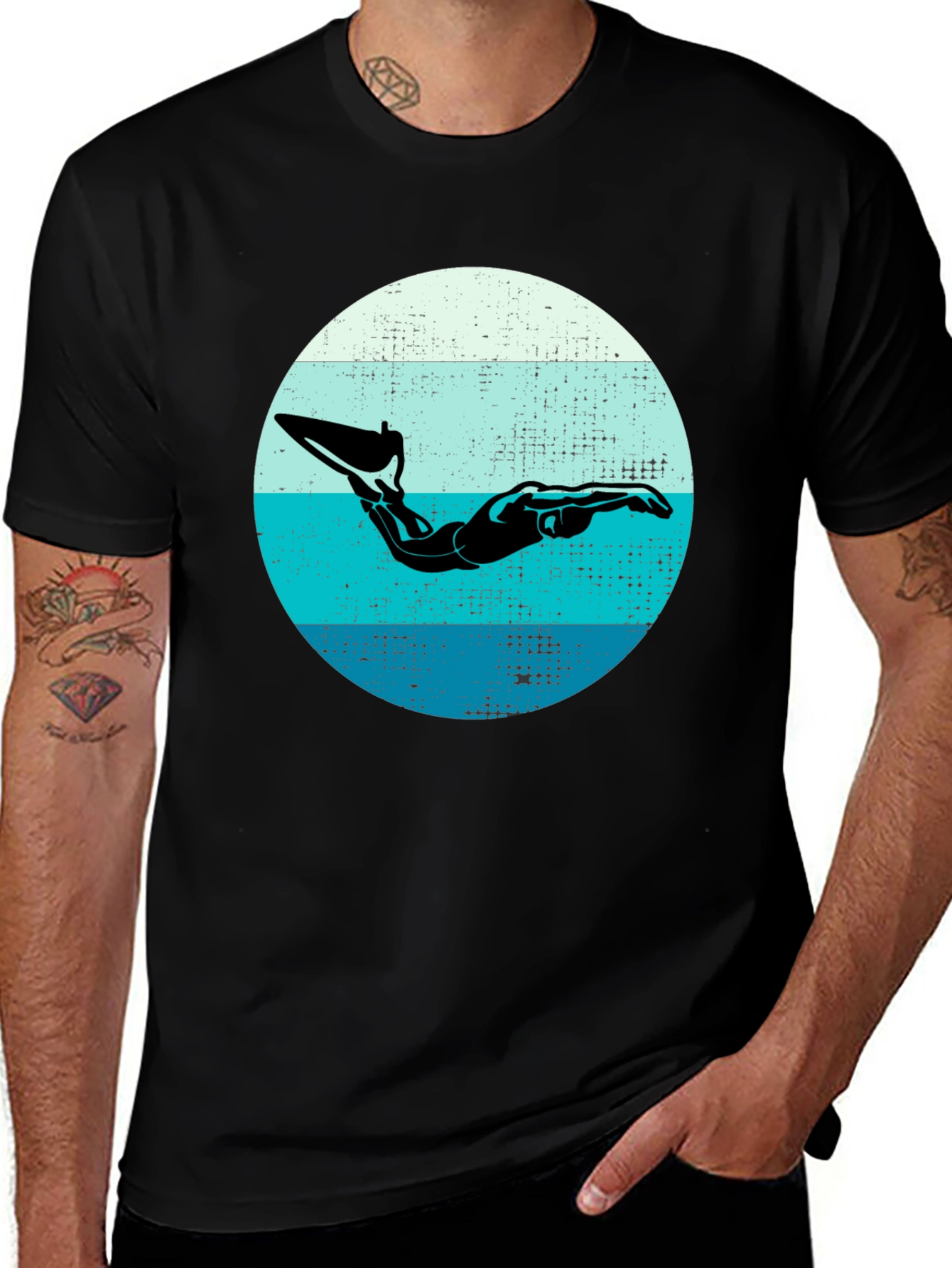 Variant 27 of Diver Graphic Black T-Shirt