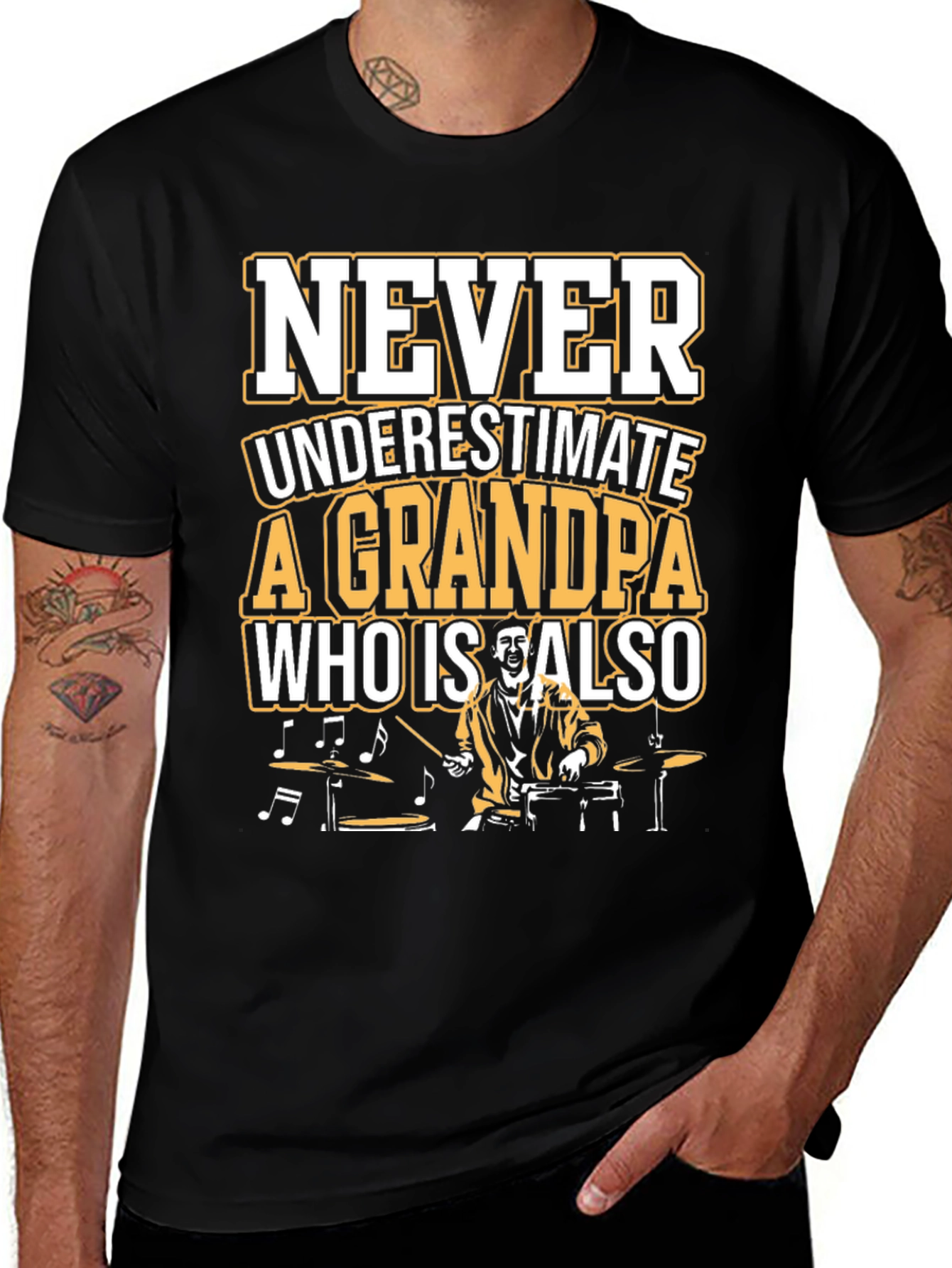 Variant 24 of Never Underestimate A Grandpa Drummer T-Shirt