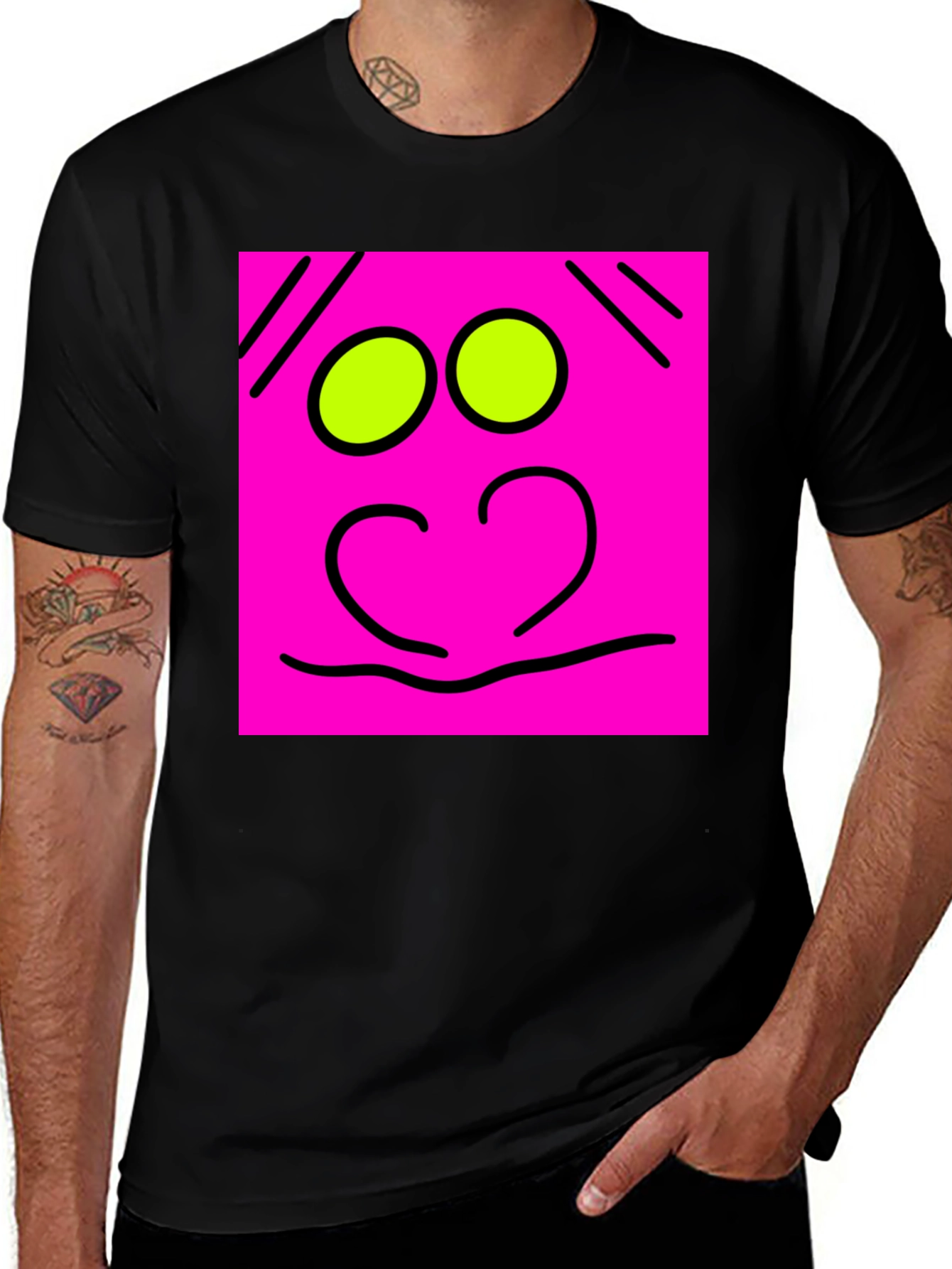 Variant 3 of Pink Face Graphic T-Shirt - Funky and Stylish