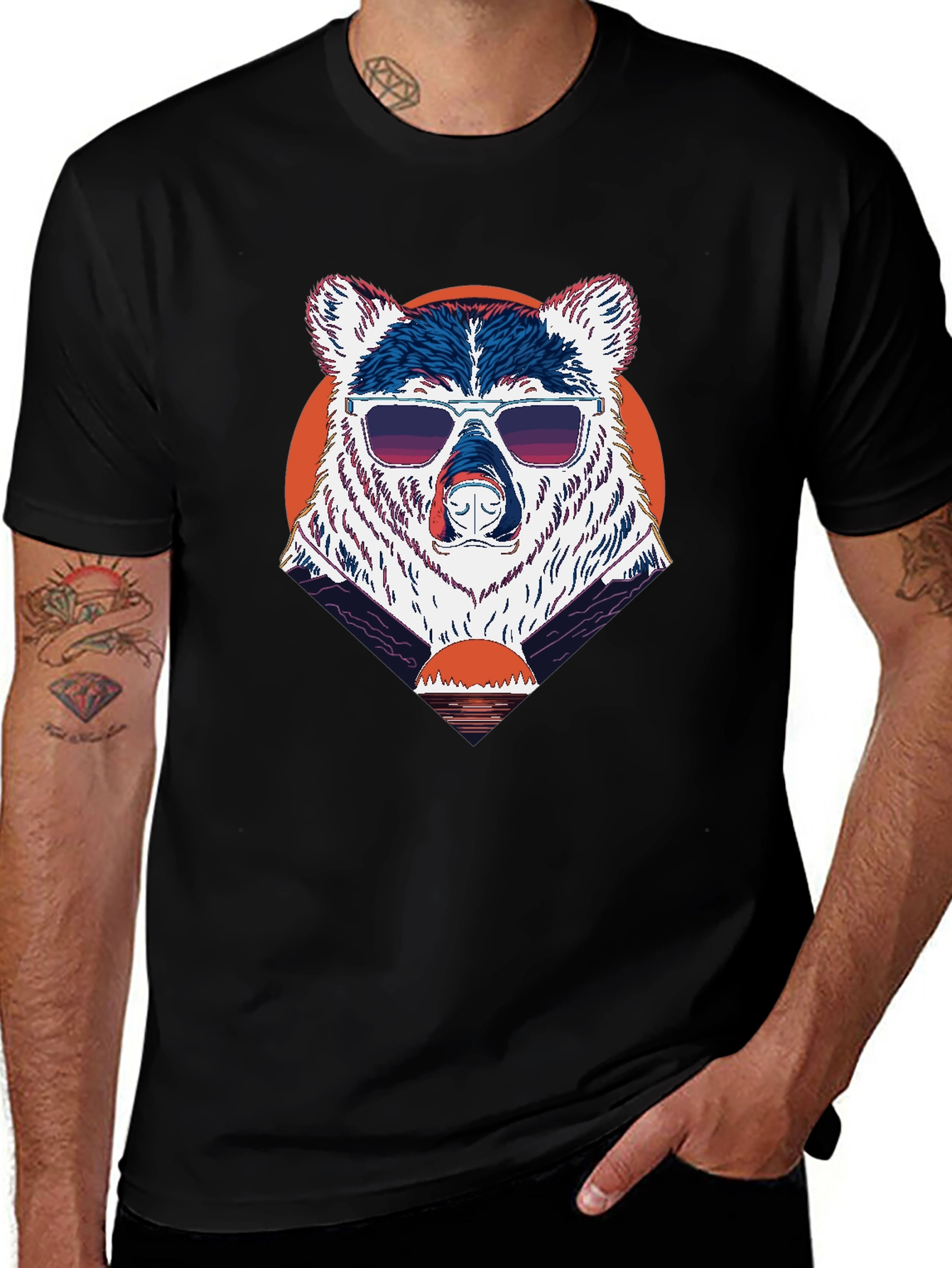 Variant 21 of Cool Bear Sunset Graphic Tee