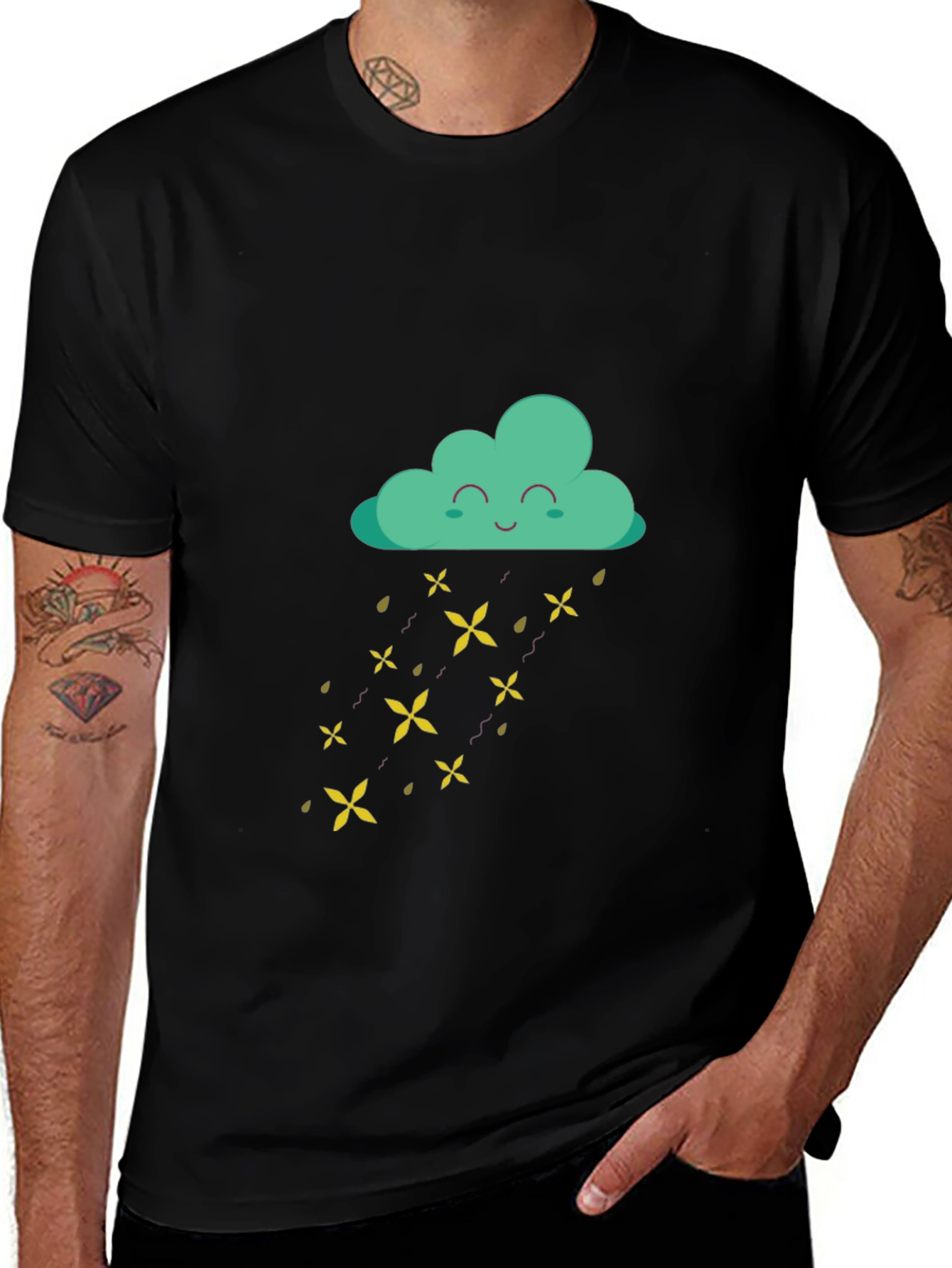 Happy Cloud Rain T-Shirt - Fun Graphic Tee