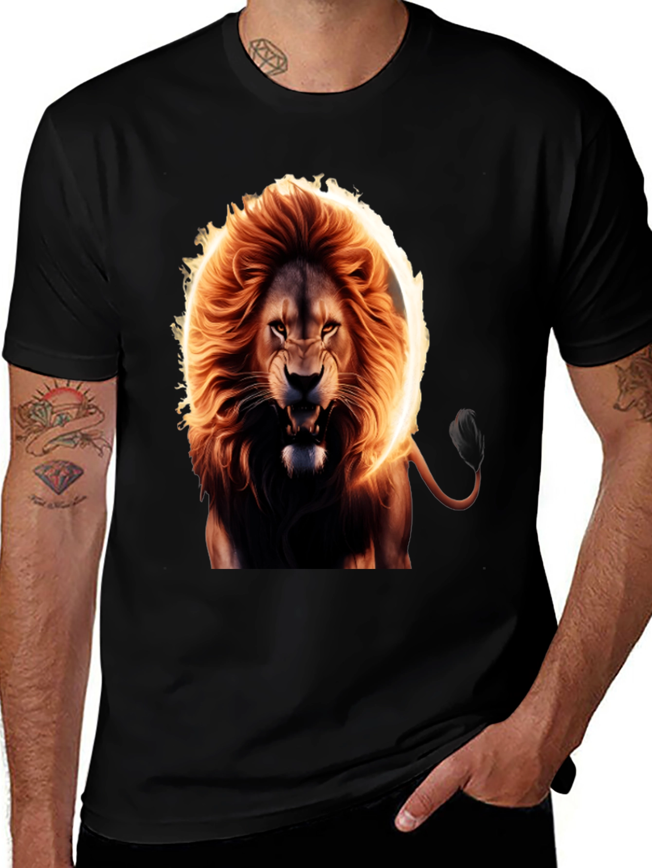 Variant 20 of Fierce Lion Graphic Tee - Bold Animal Print T-Shirt